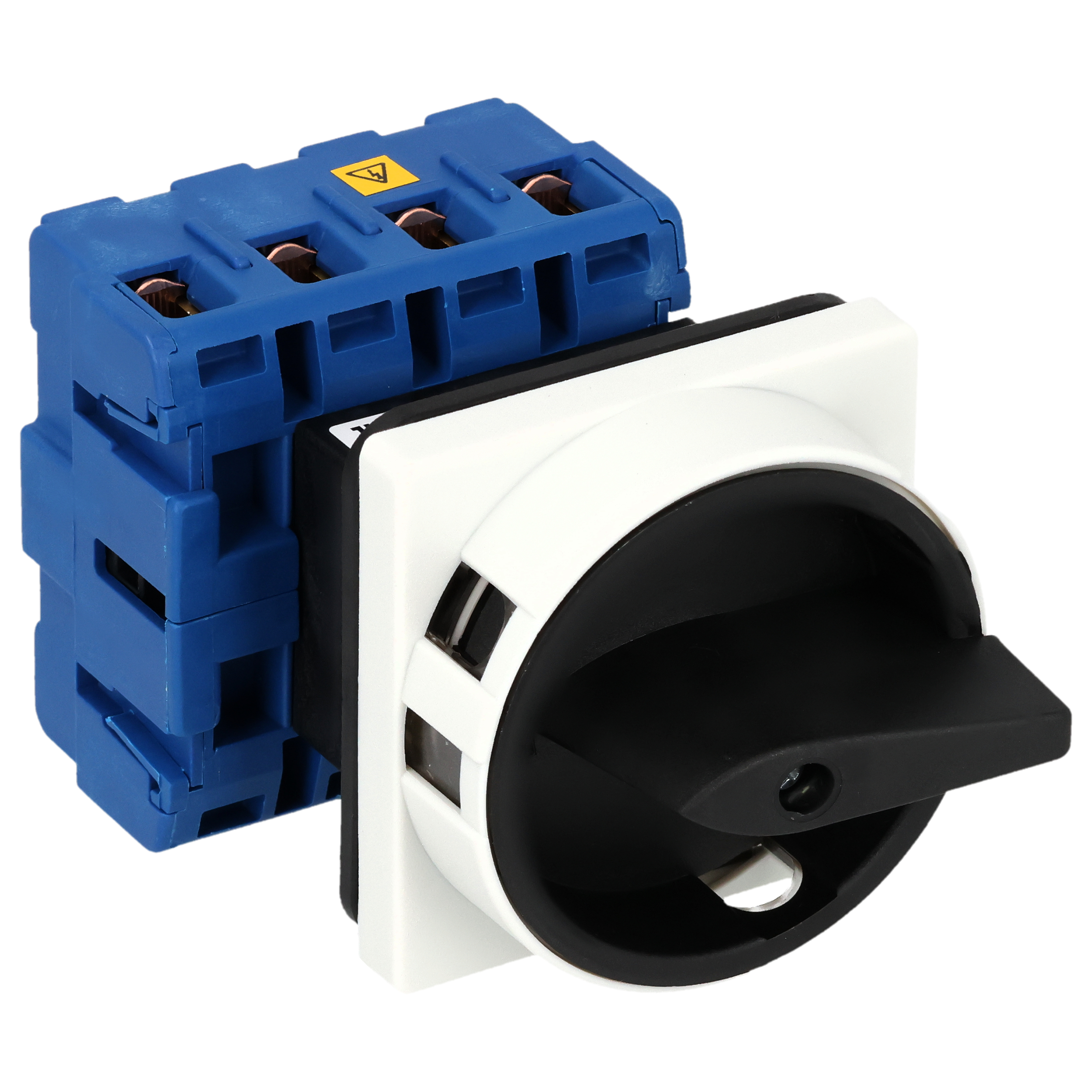 Main switch; ON/OFF switch; 4-pole; 0-I; Panel mounting 4-hole; Padlock Device; black