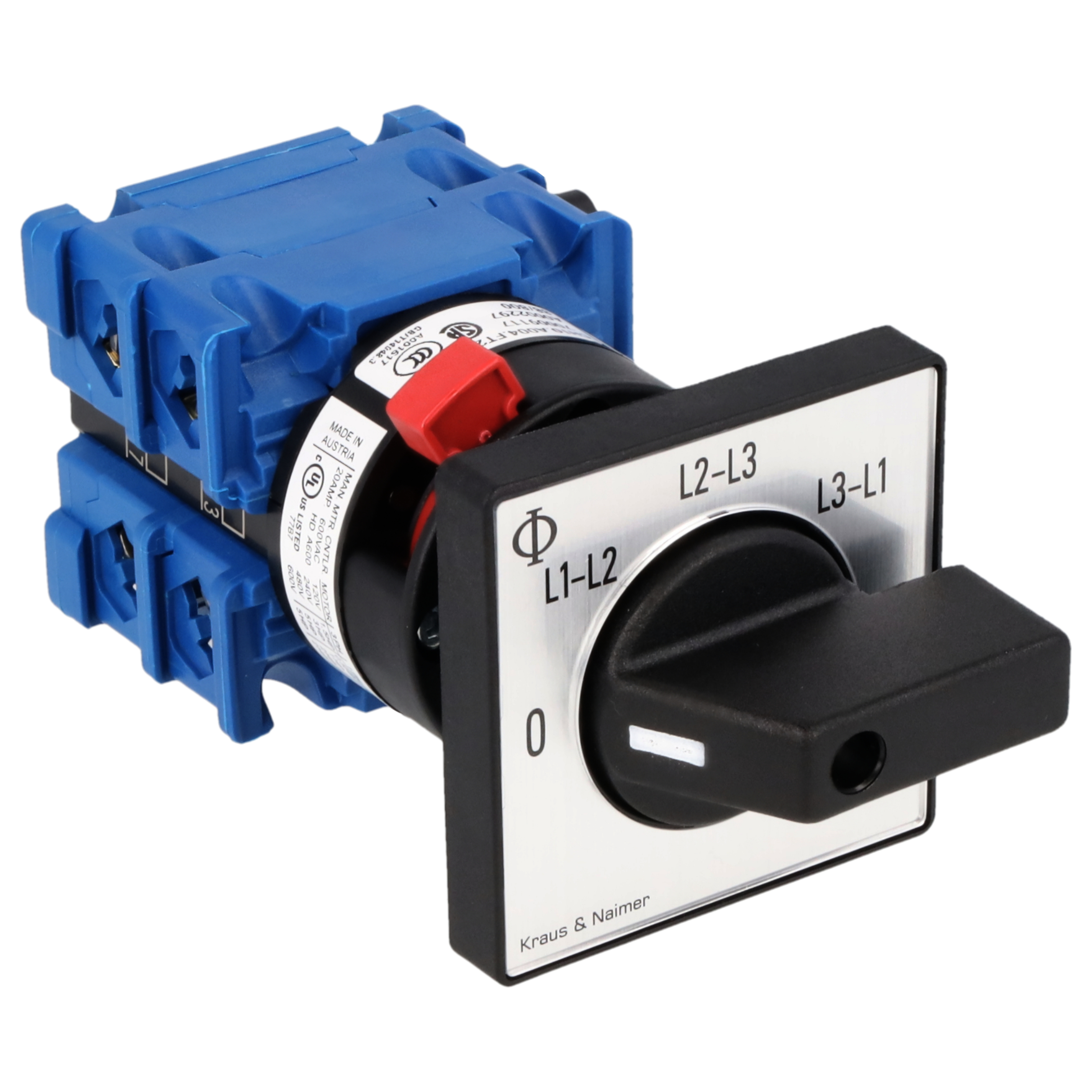 Voltmeter changeover switch; single hole mounting