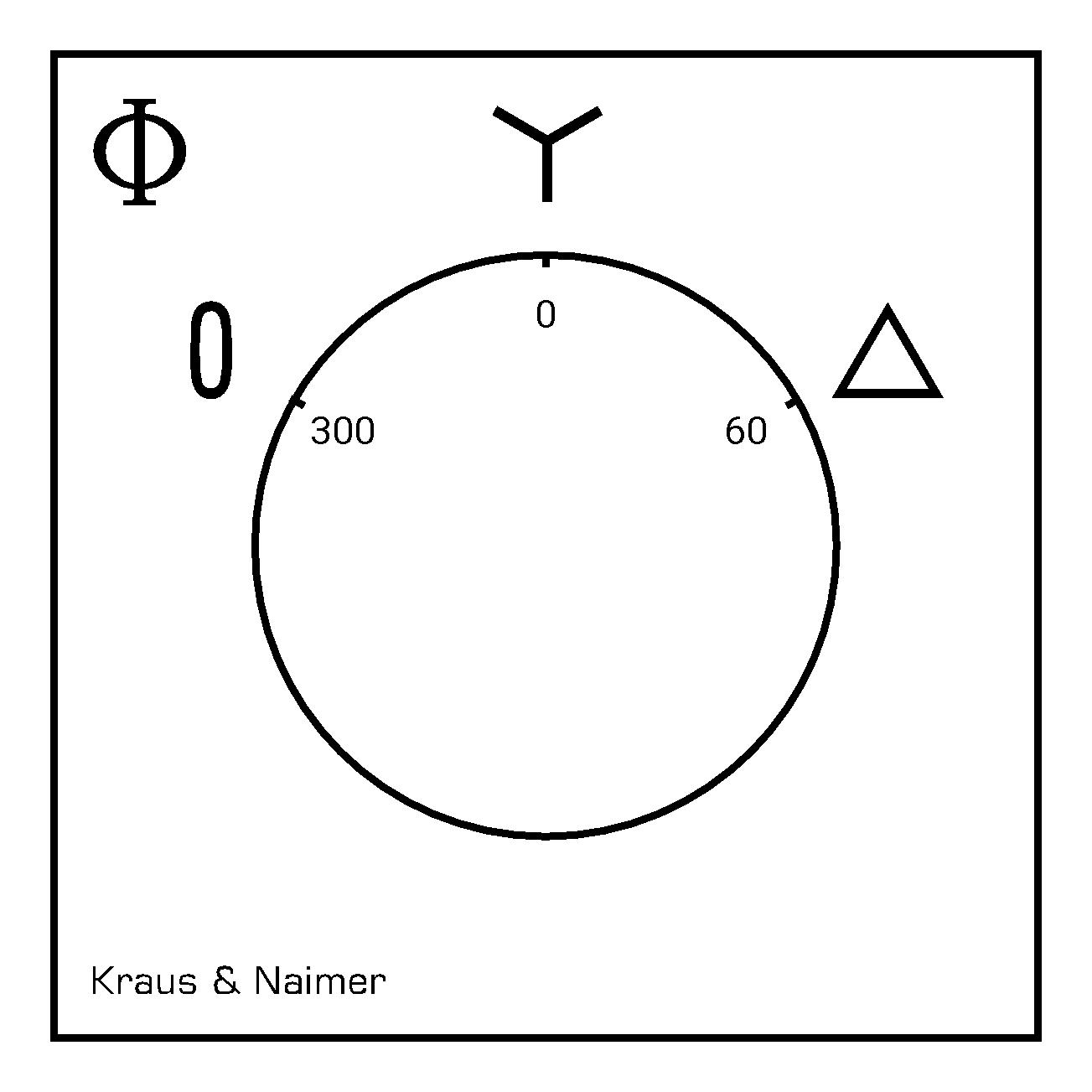 Stern-Dreieck-Schalter; 0-Stern-Dreieck; Fronteinbau 4-Loch