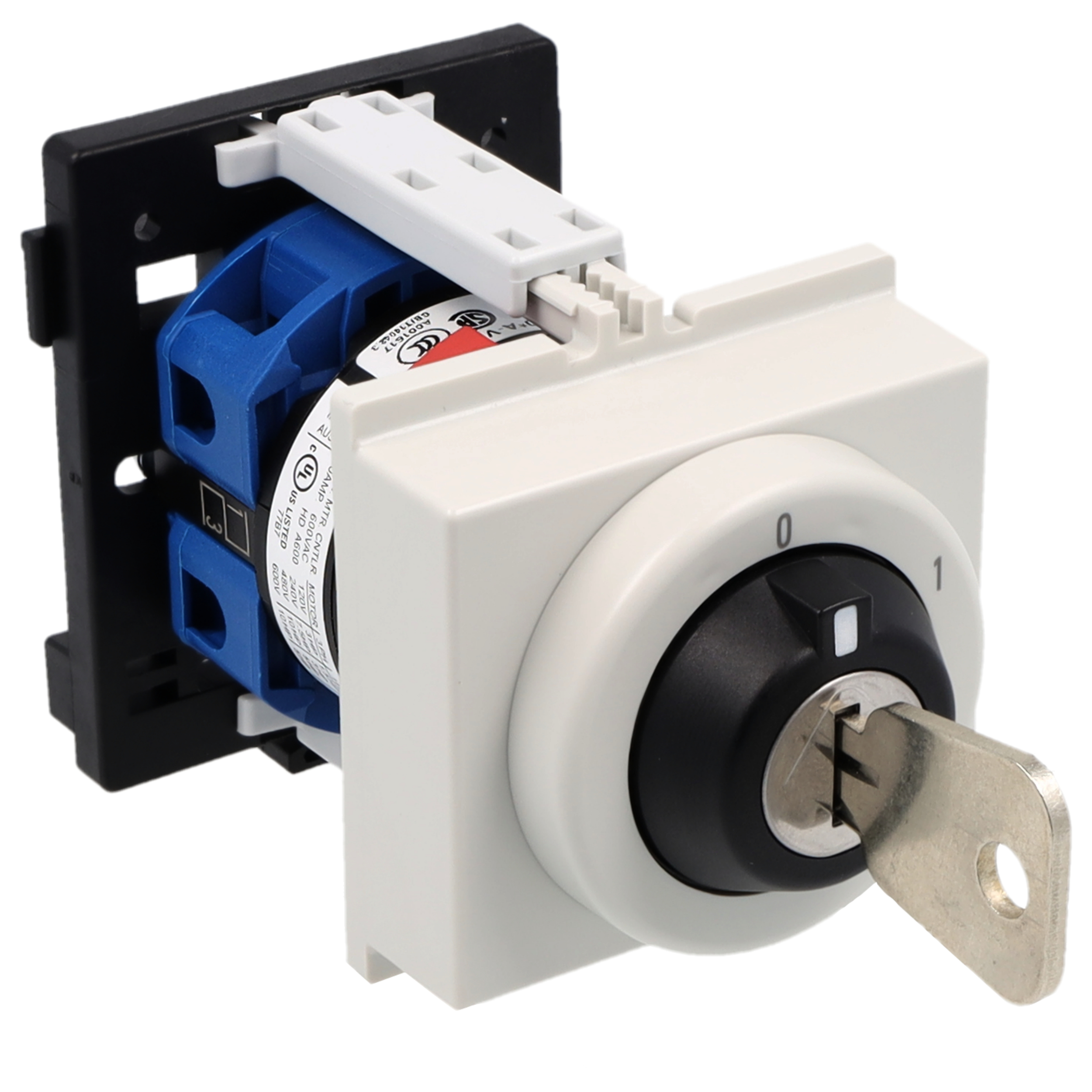 Schlüsselschalter; Ausschalter; 1-polig; 0-1; Reiheneinbau; Schlüsseleinrichtung