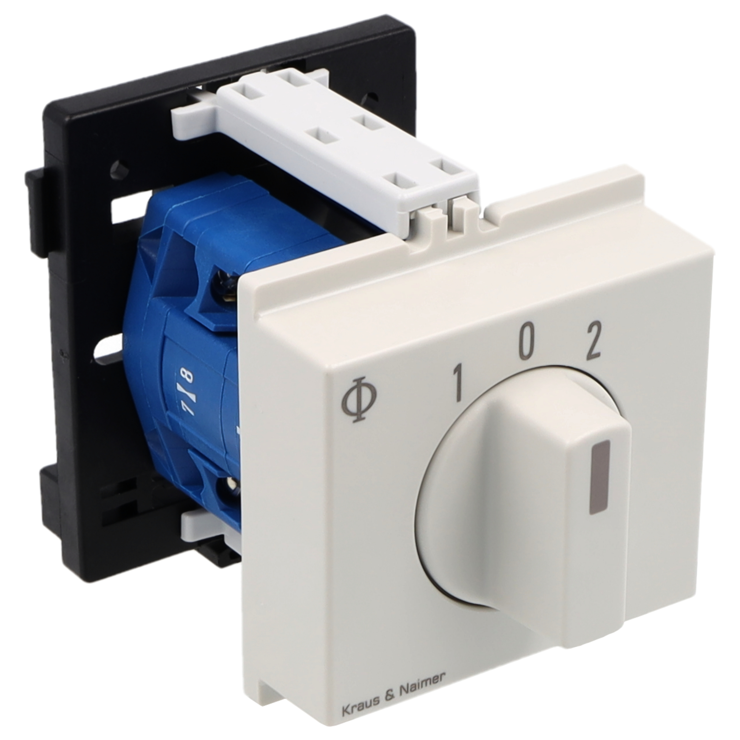 Changeover switch w. OFF, isol. cont., SR; 2-pole; 1-0-1; DIN rail mounting