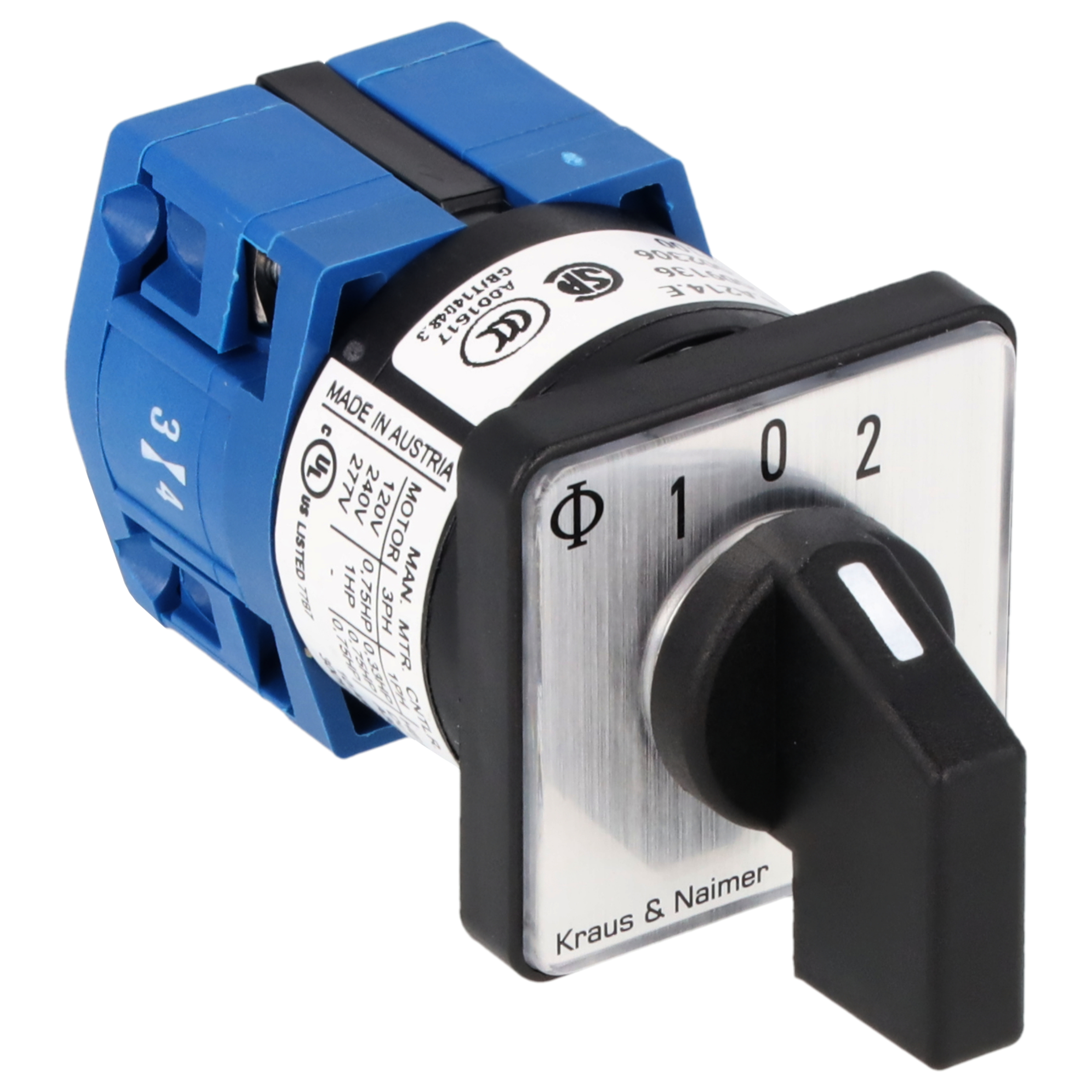 Changeover switch w. OFF, SR; 1-pole; 1-0-1; Panel mounting 2-hole