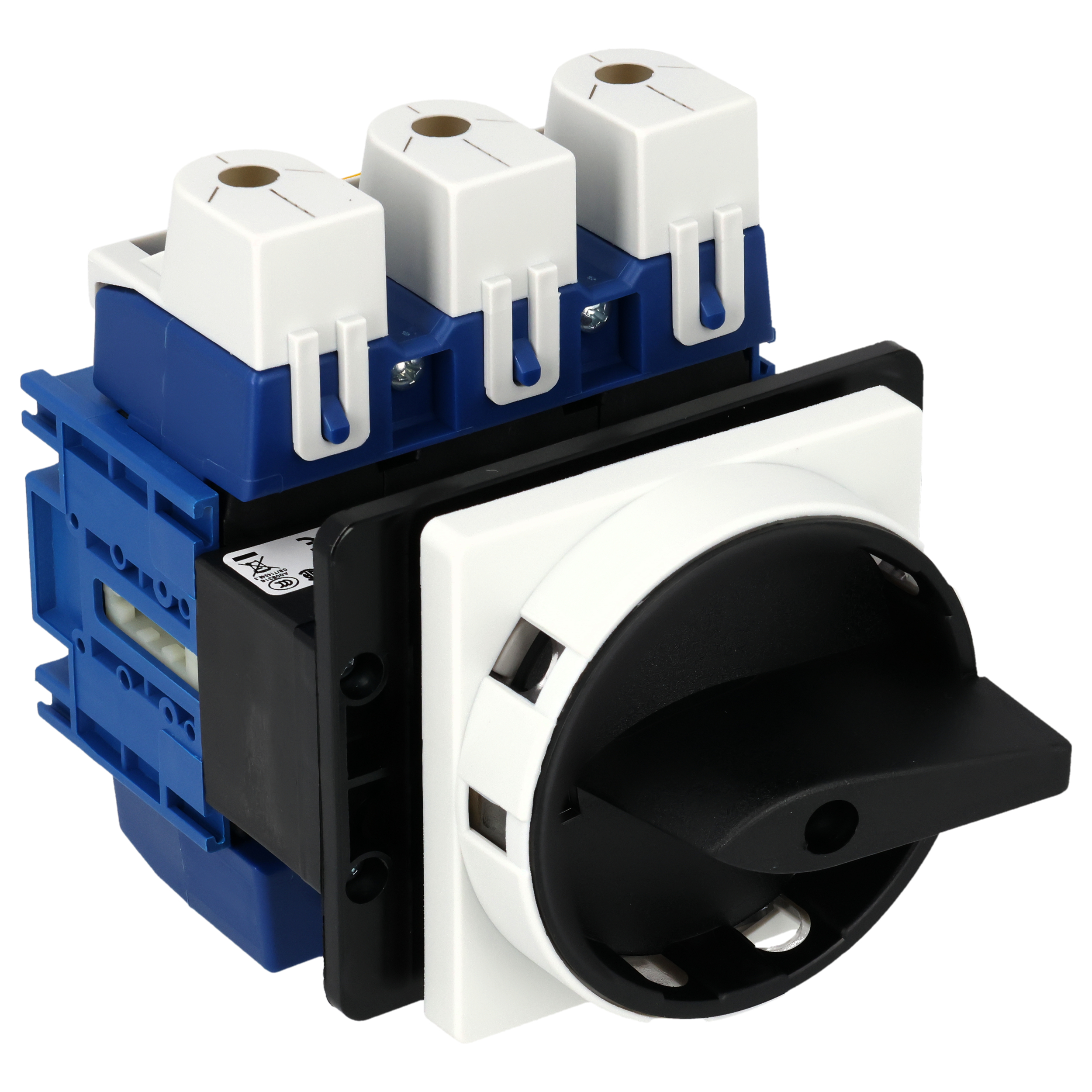 Hauptschalter; Ausschalter; 3-polig; 0-I; Fronteinbau 4-Loch; Sperrvorrichtung; schwarz; Klemmenabdeckung