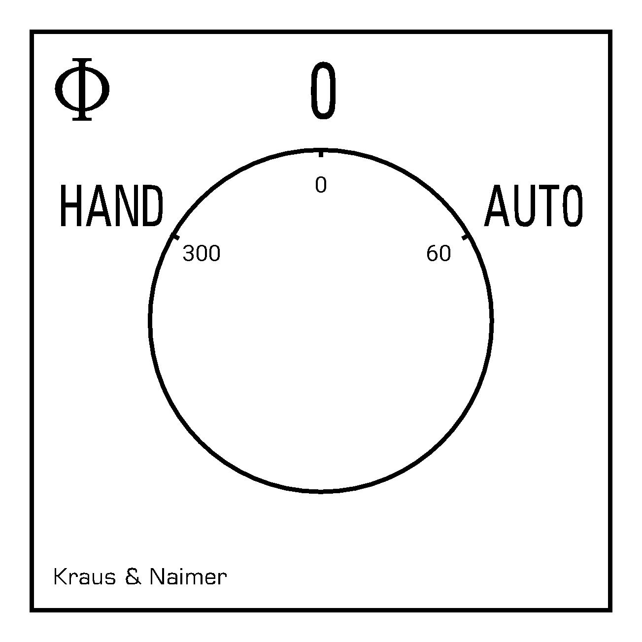 Umschalter m.0; 2-polig; HAND-0-AUTO; Fronteinbau 4-Loch