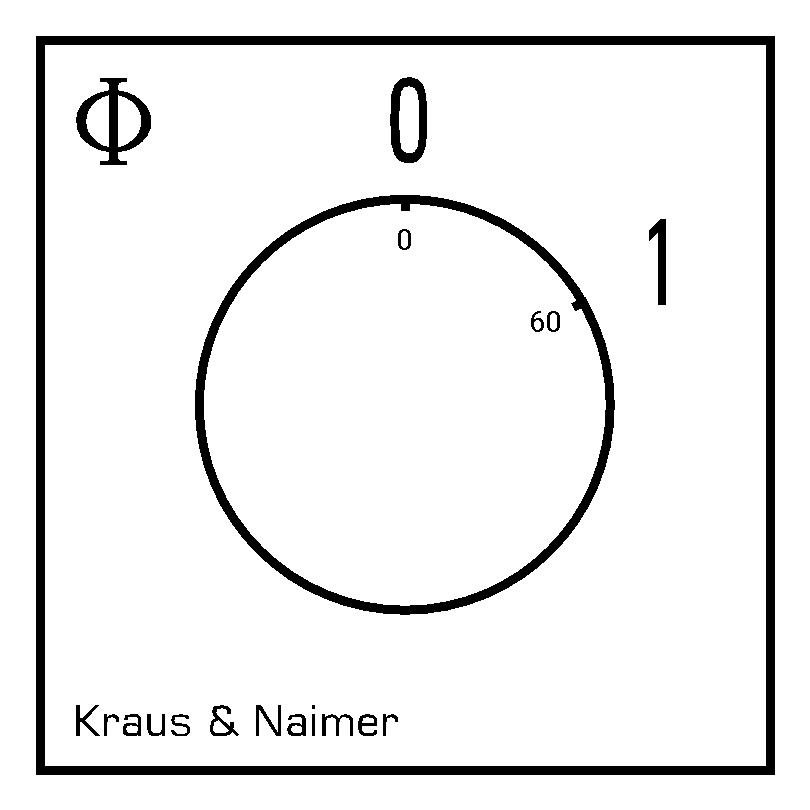 Ausschalter; 3-polig; 0-1; Fronteinbau 2-Loch