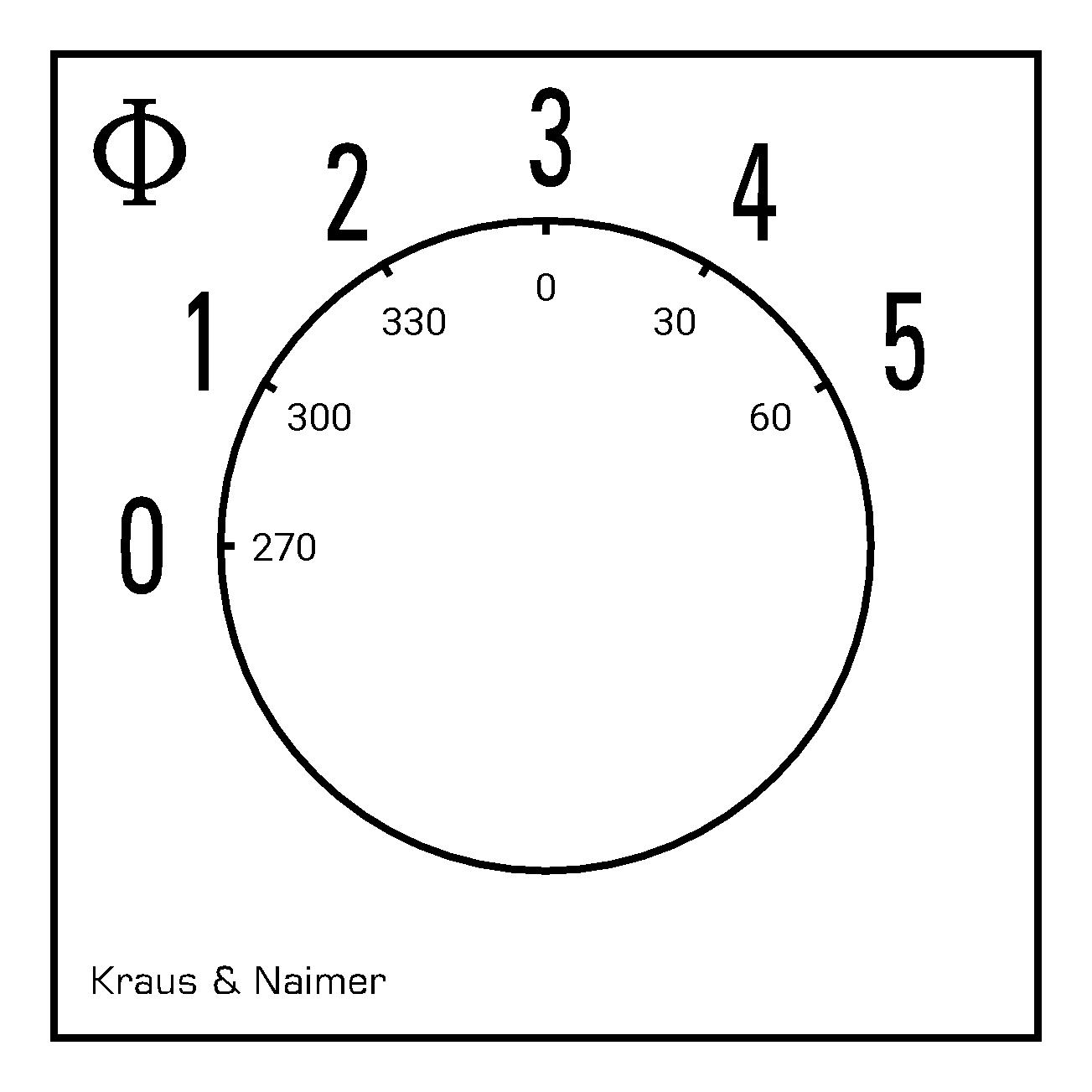 Stufenschalter 0-5; 1-polig; 0->5; Zentralbefestigung