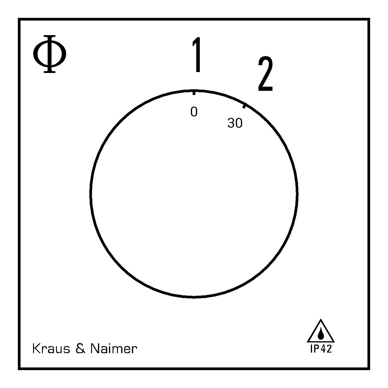 Changeover switch w/o OFF, SR; 2-pole; 1-2; Plastic housing