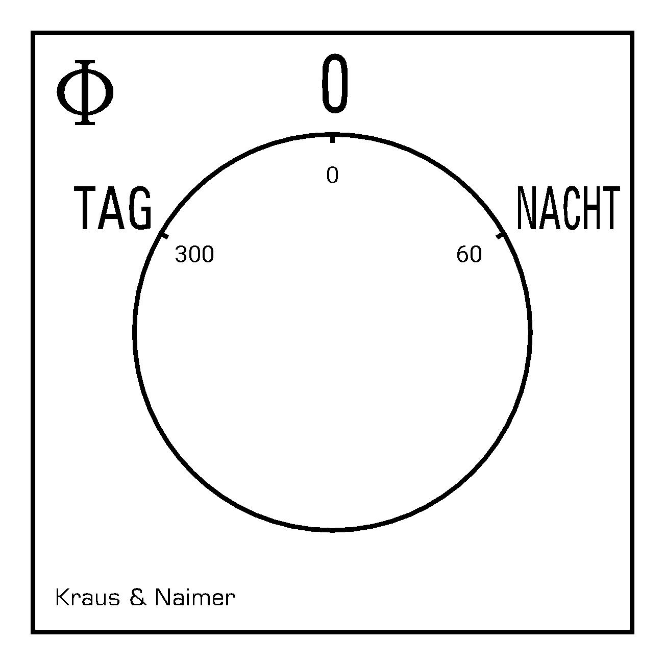 Umschalter m.0; 1-polig; TAG-0-NACHT; Zentralbefestigung