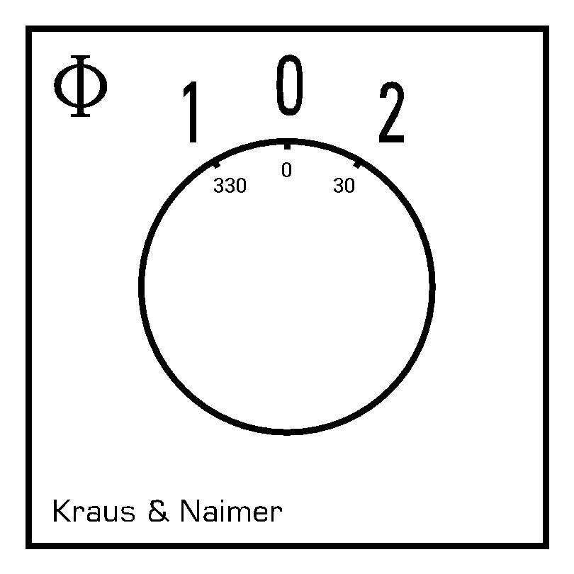 Umschalter m.0, RZ; 2-polig; 1-0-1; Fronteinbau 2-Loch