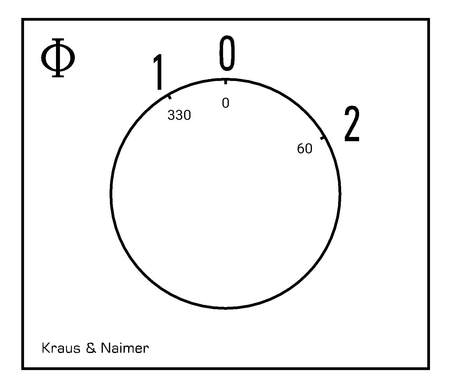 Umschalter 1>0-2; 3-polig; 1-0-2; Reiheneinbau