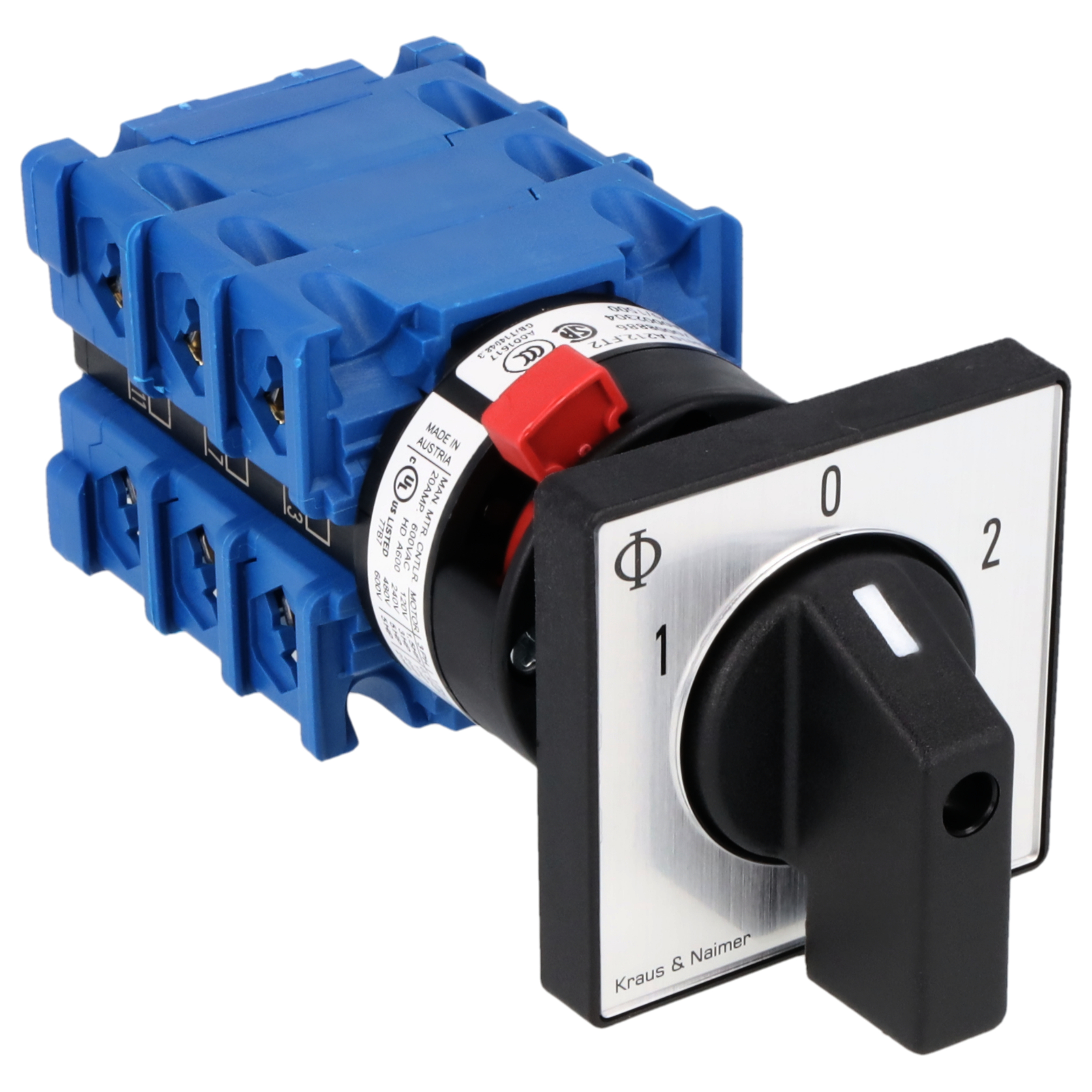 Switch; 3-pole; 1-0-2; single hole mounting