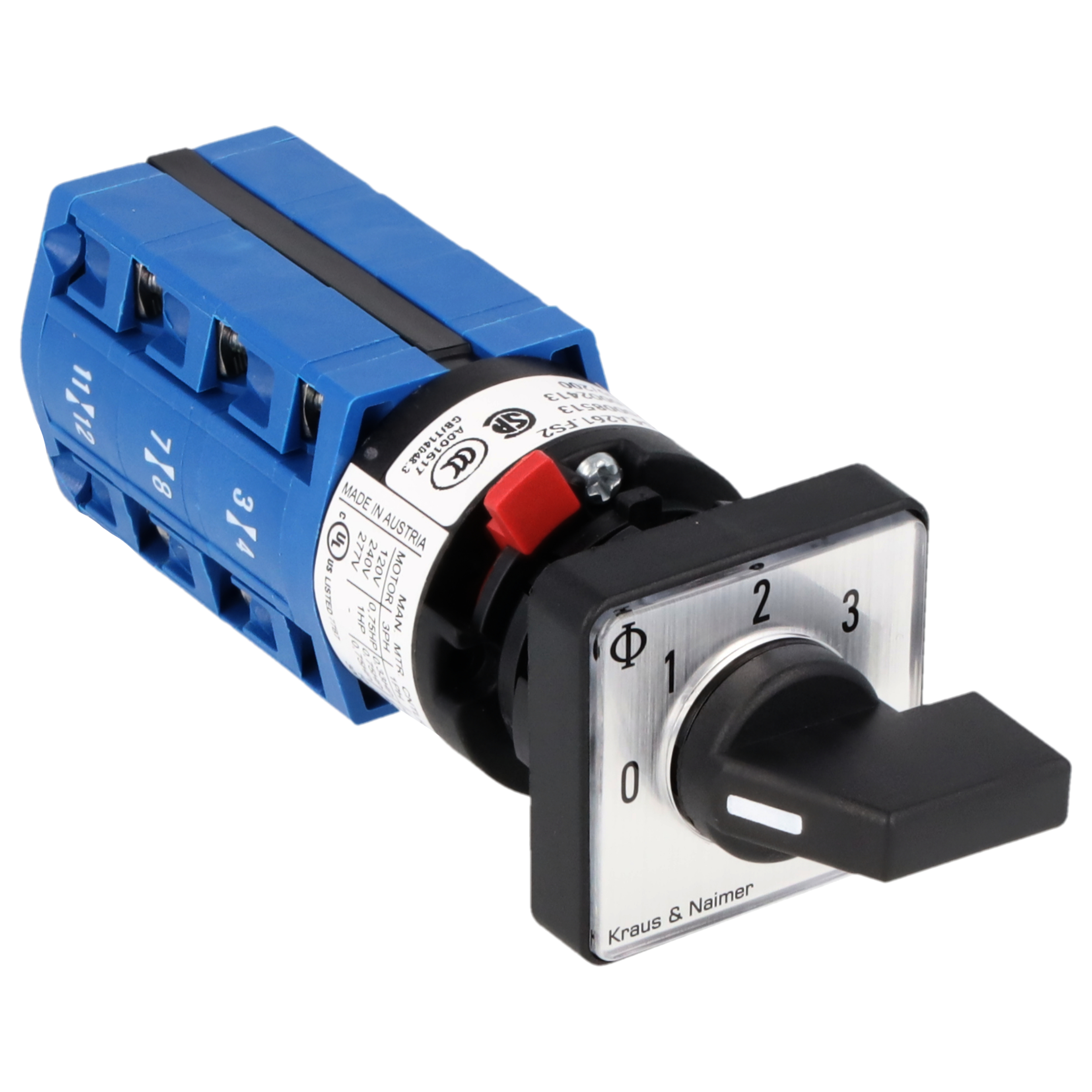 Stufenschalter 0-3; 2-polig; 0-1-2-3; Zentralbefestigung