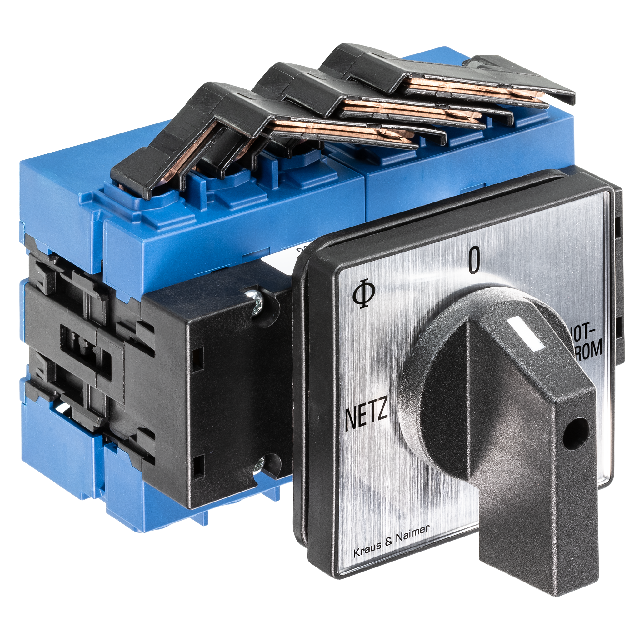 Changeover switch w. OFF; 3-pole; NETZ-0-NOTSTROM; Panel mounting 4-hole