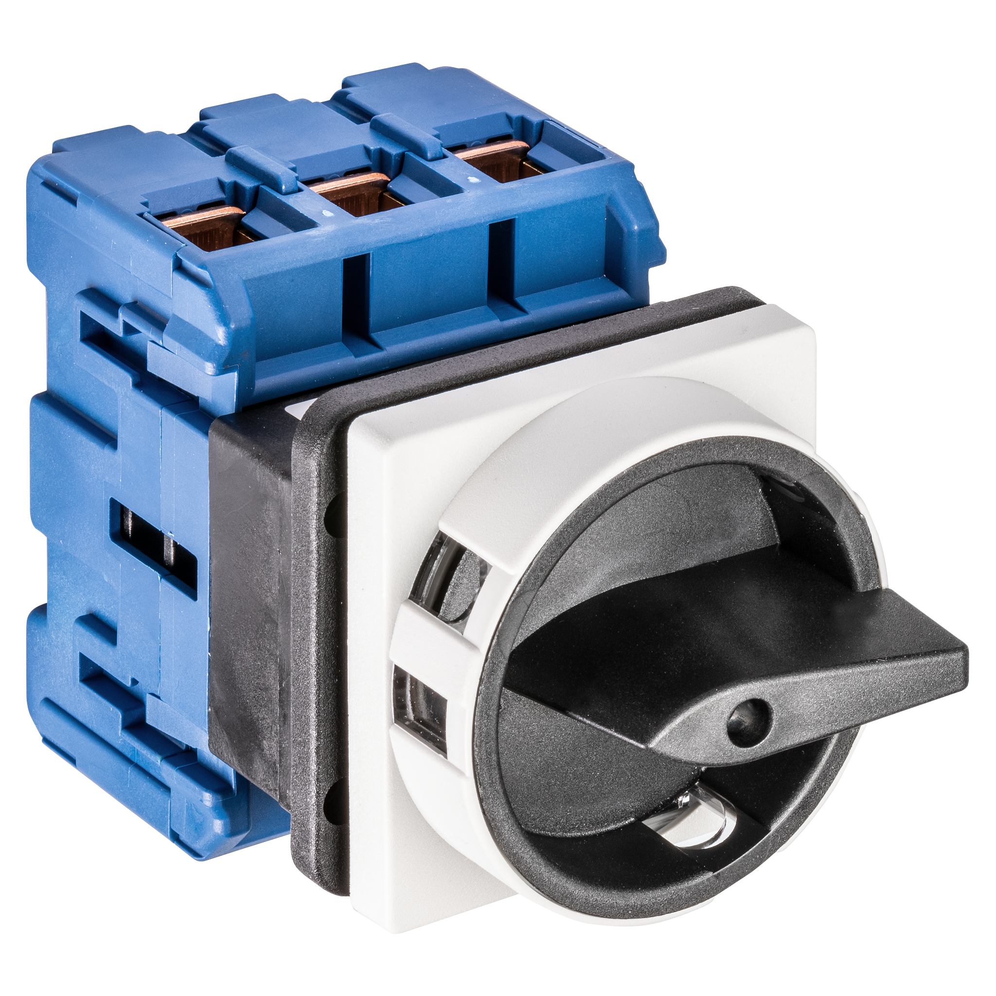 Hauptschalter; Ausschalter; 3-polig; 0-I; Fronteinbau 4-Loch; Sperrvorrichtung; schwarz; Klemmenabdeckung