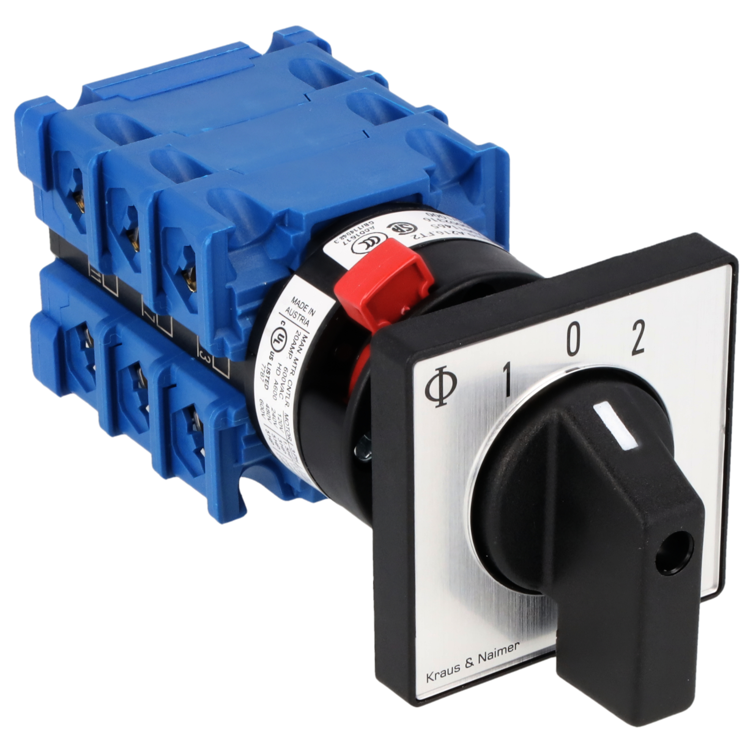 Umschalter m.0, RZ; 3-polig; 1-0-1; Zentralbefestigung