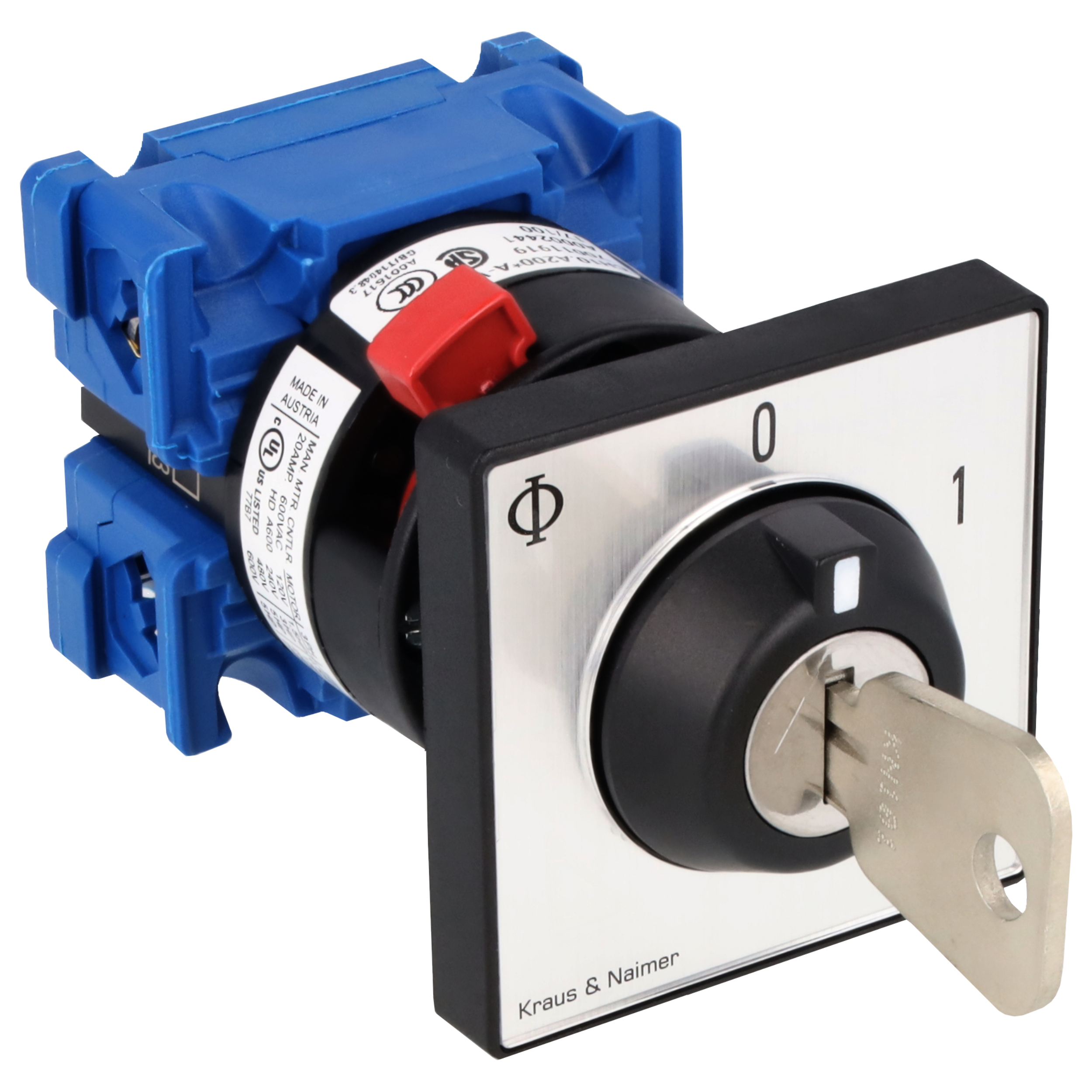 Key switch; ON/OFF switch; 1-pole; 0-1; single hole mounting; Key-Lock Device