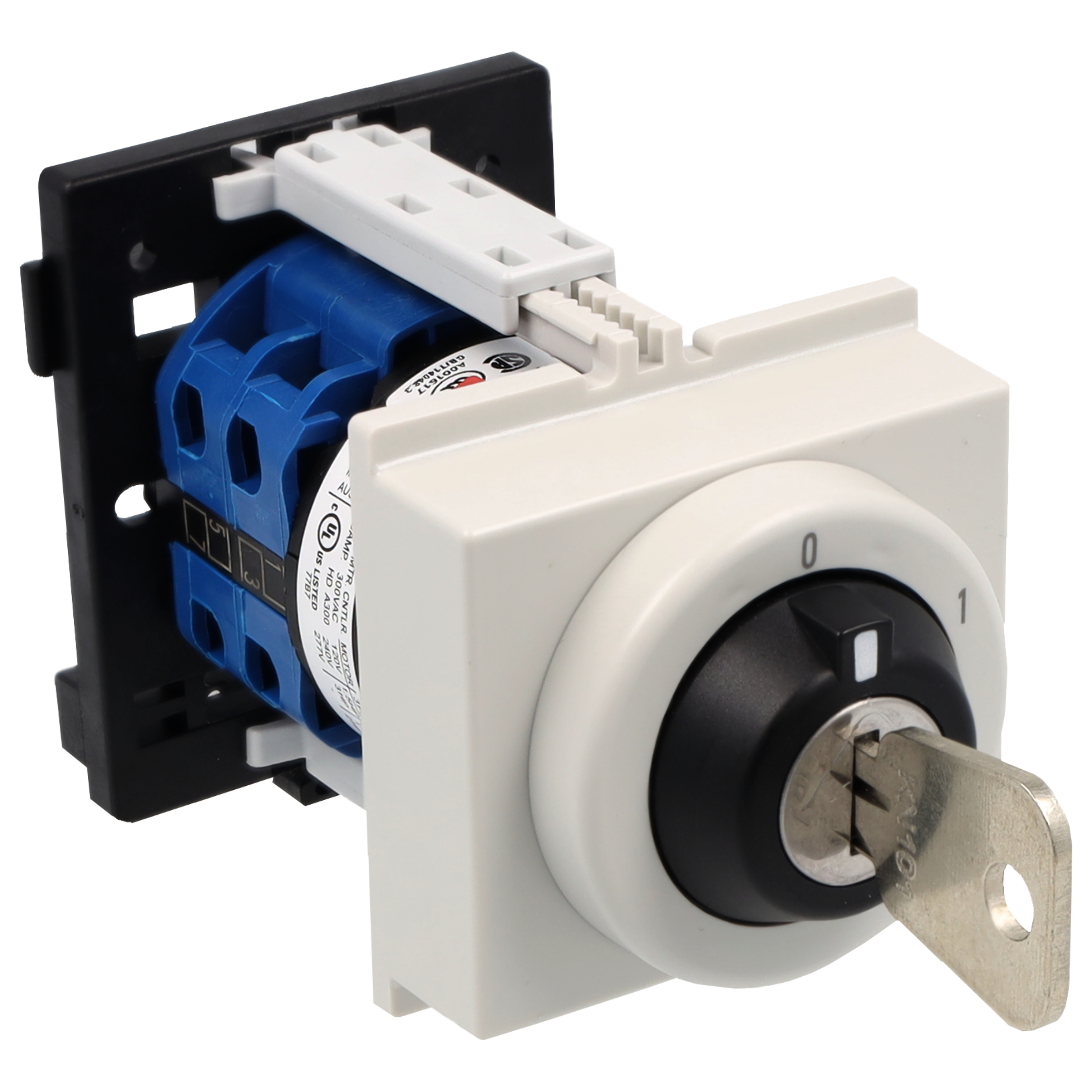 Key switch; ON/OFF switch; 4-pole; 0-1; DIN rail mounting; Key-Lock Device