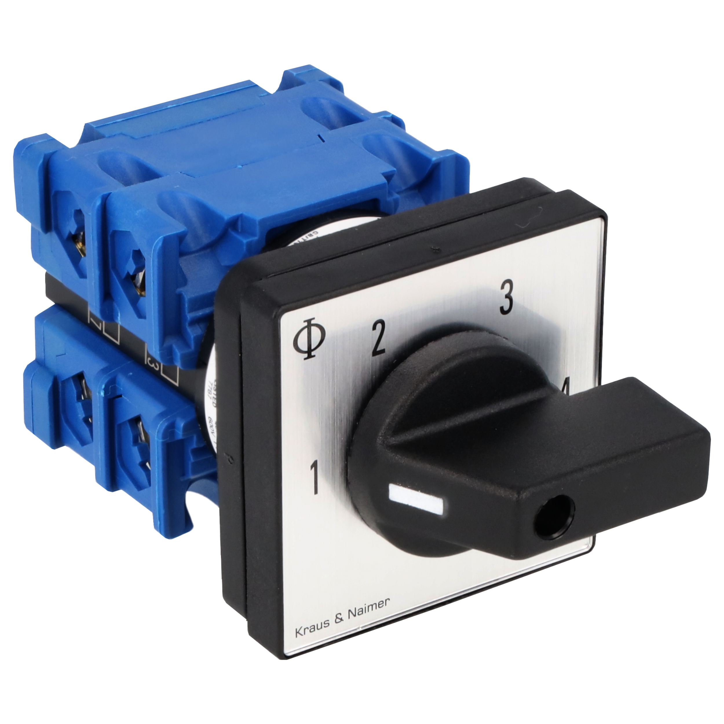 Stufenschalter 1-4; 1-polig; 1-2-3-4; Fronteinbau 4-Loch