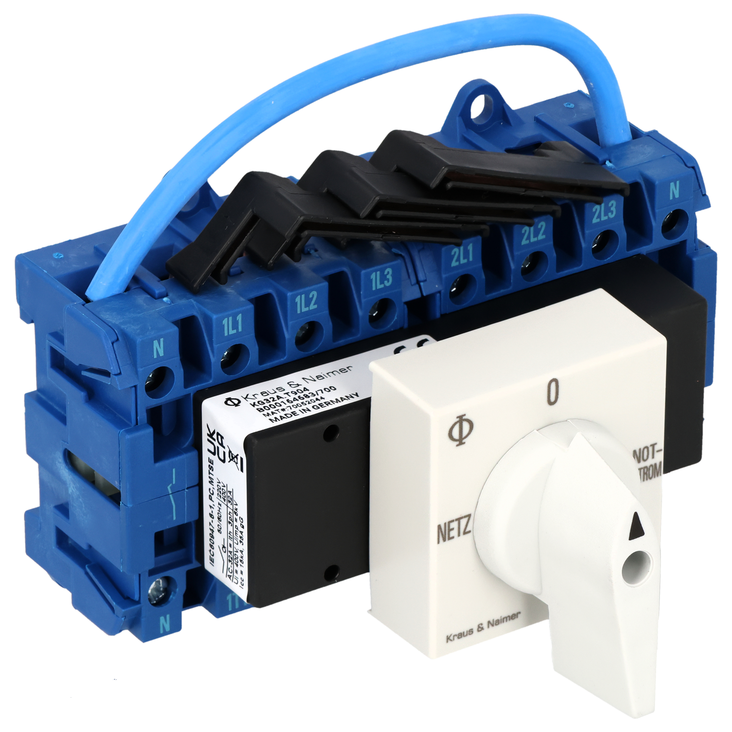 Umschalter m.0; 4-polig; NETZ-0-NOTSTROM; Verteilereinbau/Reiheneinbau