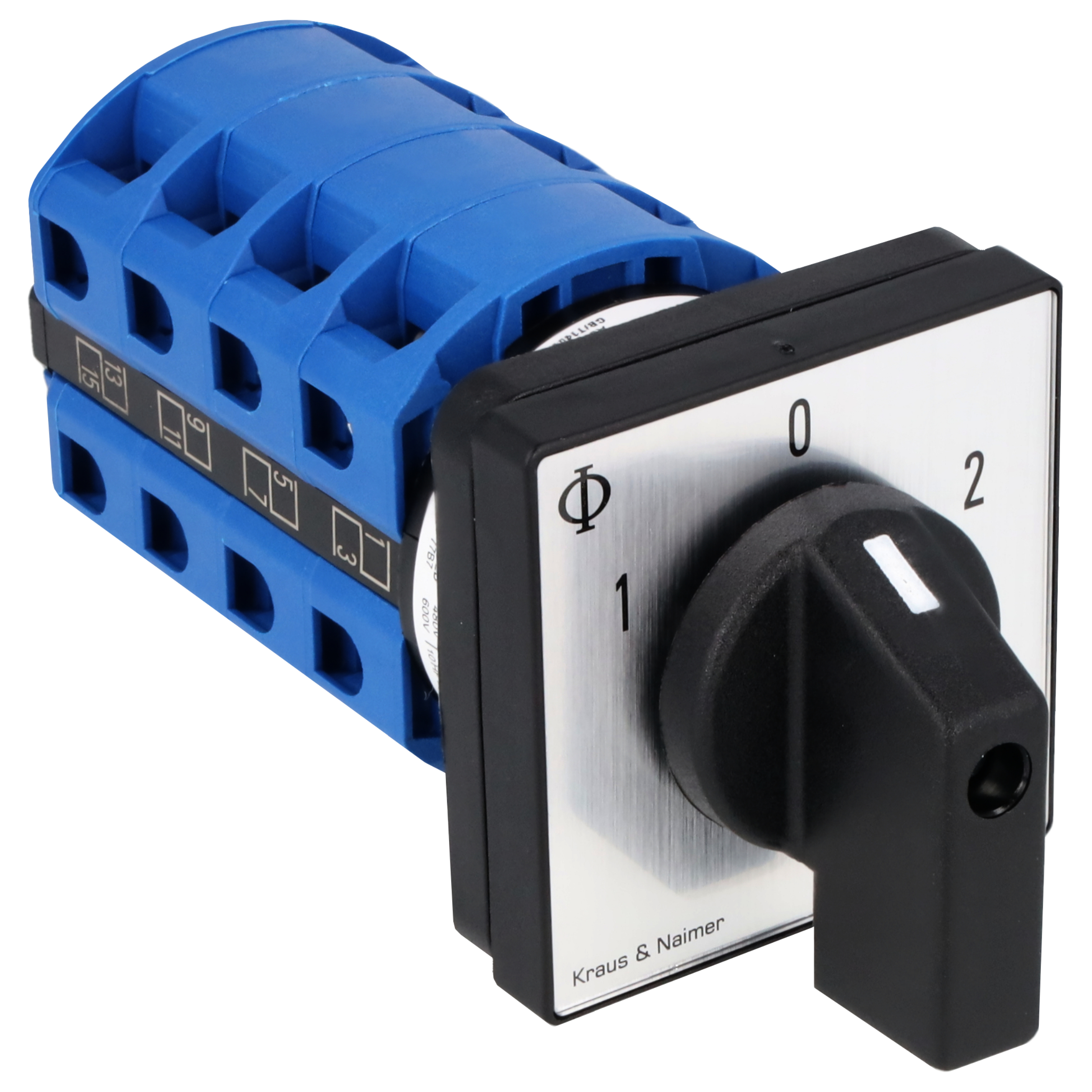 Umschalter m.0; 4-polig; 1-0-2; Fronteinbau 4-Loch