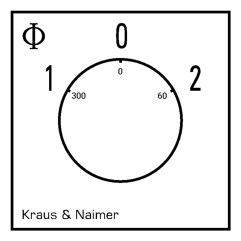Umschalter m.0; 1-polig; 1-0-2; Zentralbefestigung