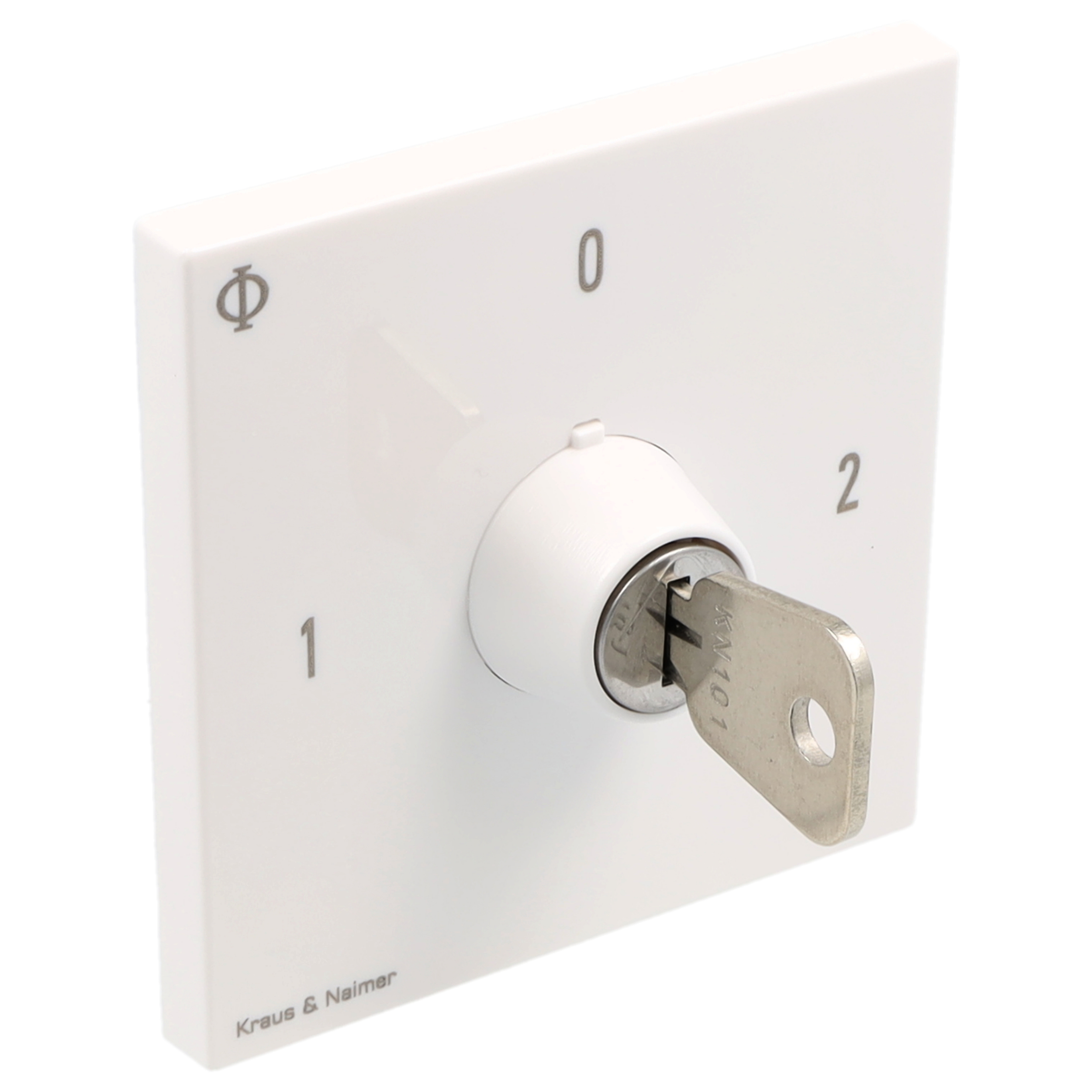 Key switch; Changeover switch w. OFF; 1-pole; 1-0-2; Flush mounting; Key-Lock Device