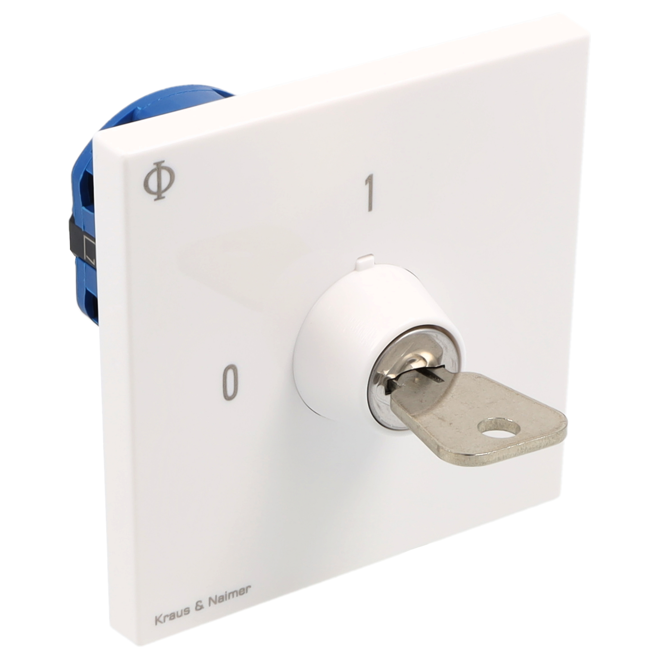 Key switch; Changeover switch w. OFF, SR; 2-pole; 1-0-1; Flush mounting; Key-Lock Device