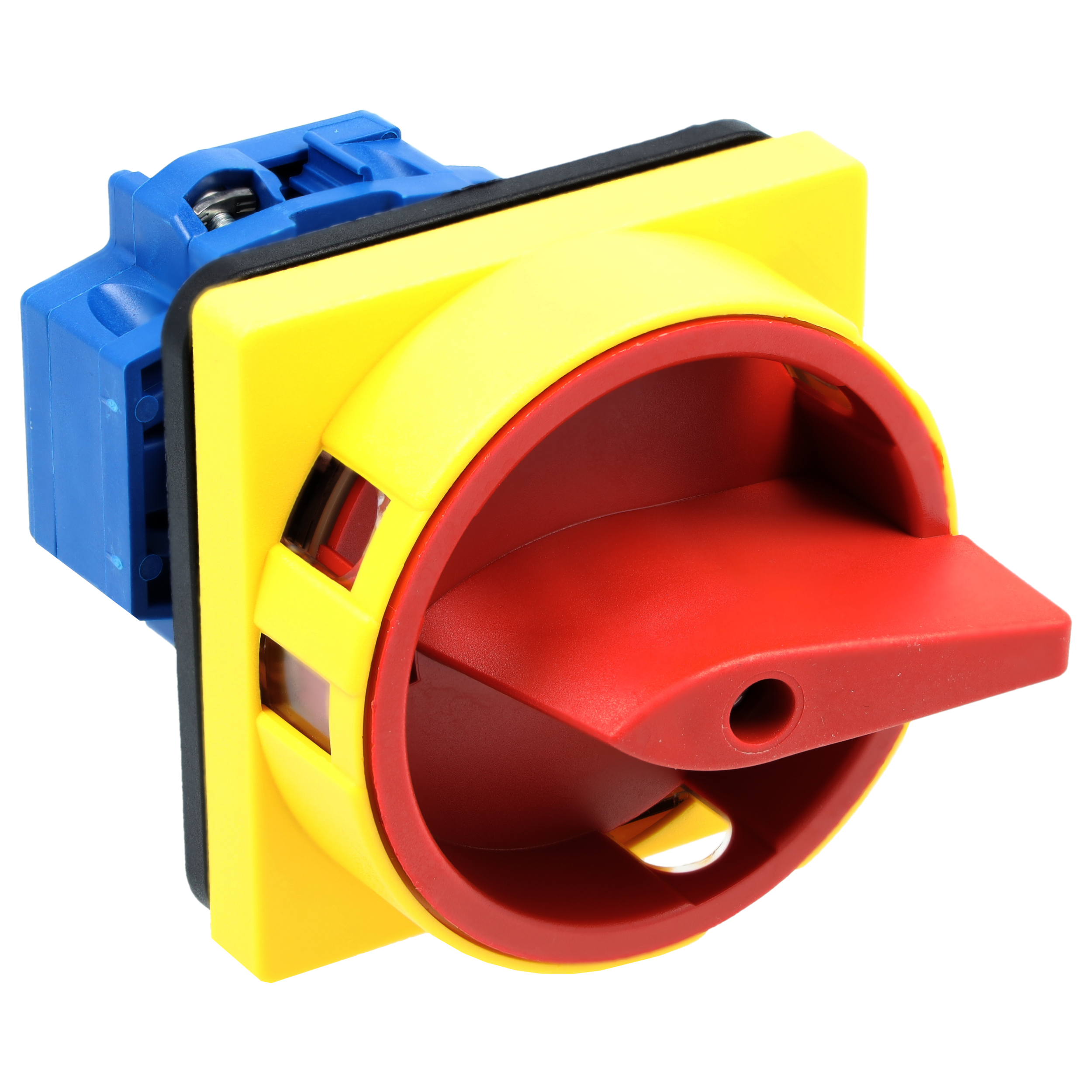 Main switch; ON/OFF switch; 2-pole; 0-I; Panel mounting 4-hole; Padlock Device; red