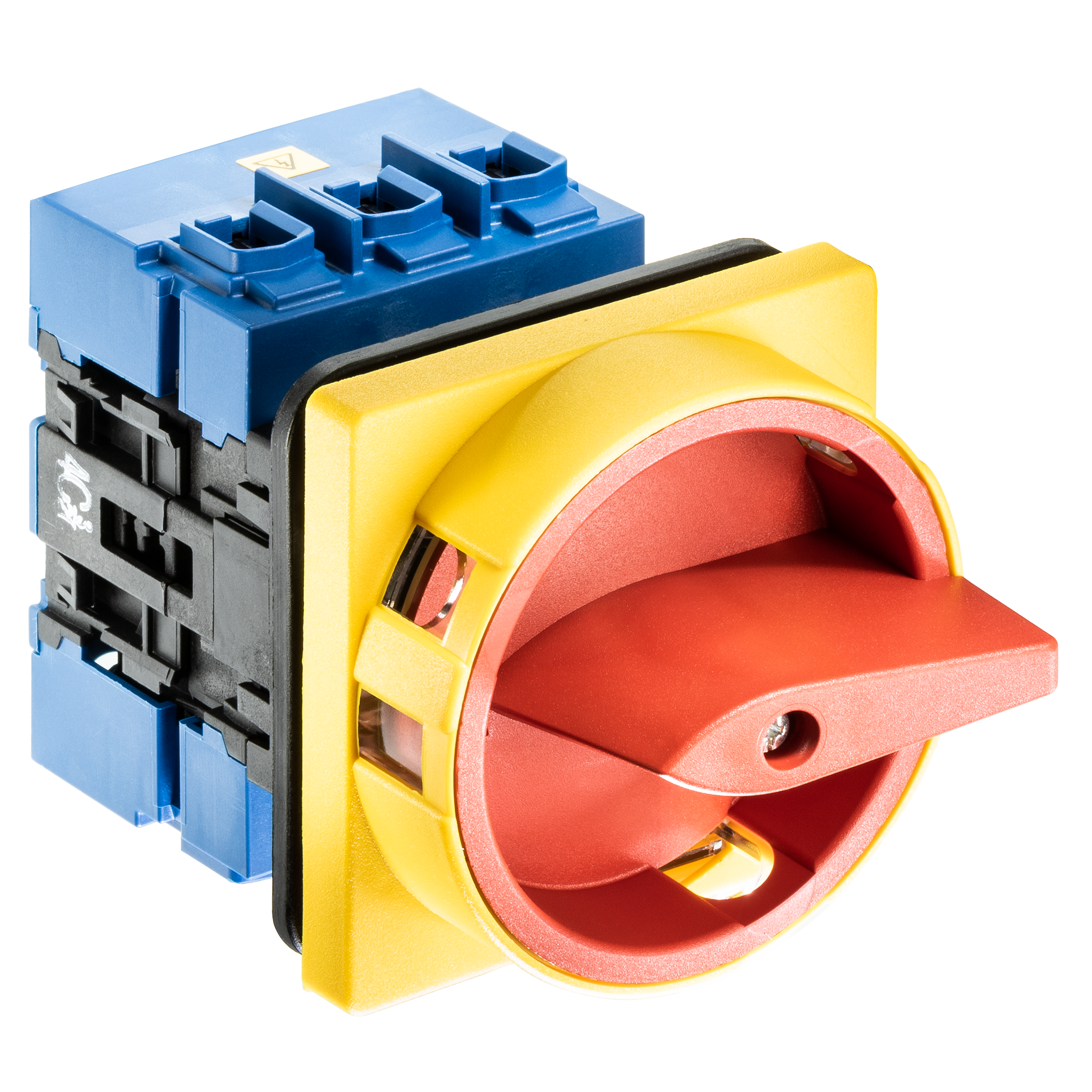 Hauptschalter; Ausschalter; 3-polig; 0-I; Fronteinbau 4-Loch; Sperrvorrichtung; rot