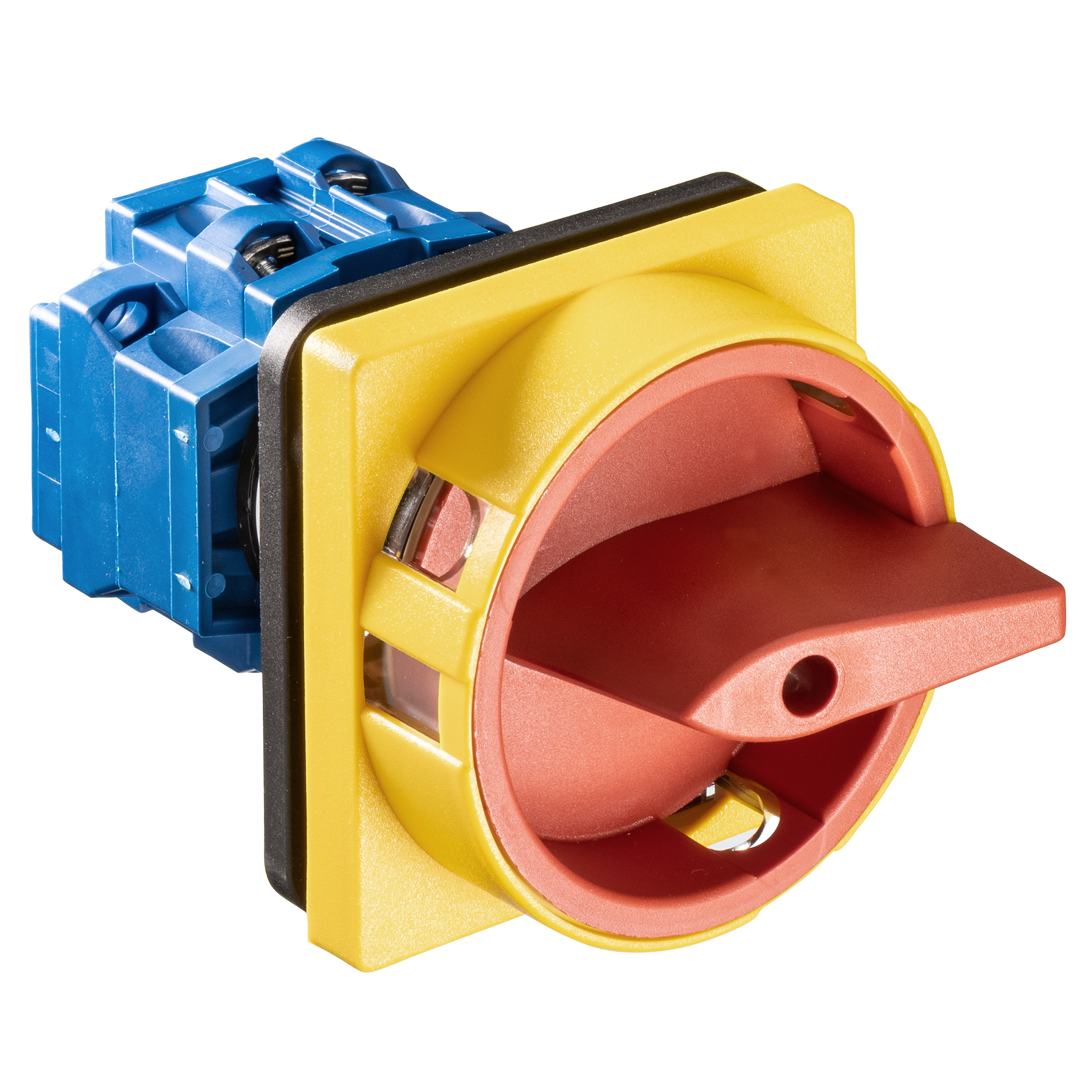 Hauptschalter; Ausschalter; 3-polig; 0-I; Fronteinbau 4-Loch; Sperrvorrichtung; rot