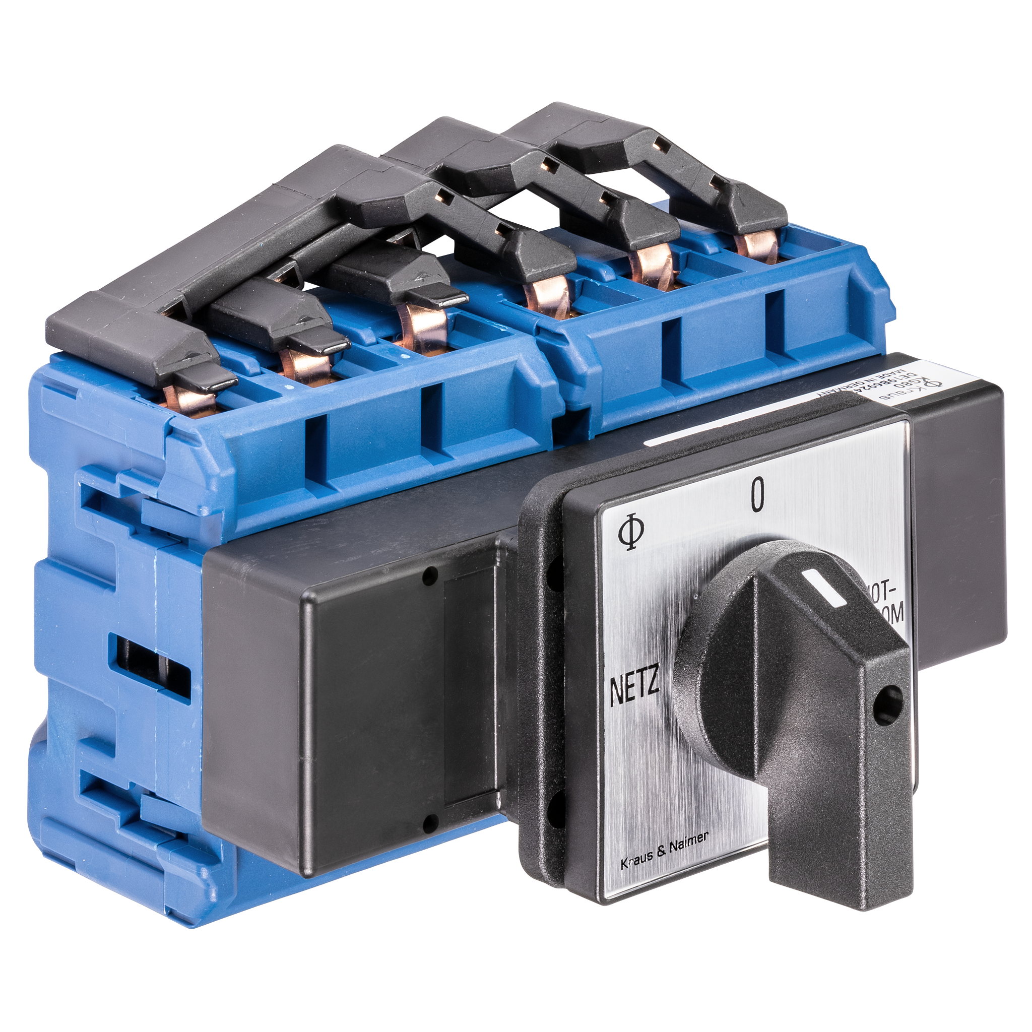 Changeover switch w. OFF; 3-pole; NETZ-0-NOTSTROM; Panel mounting 4-hole