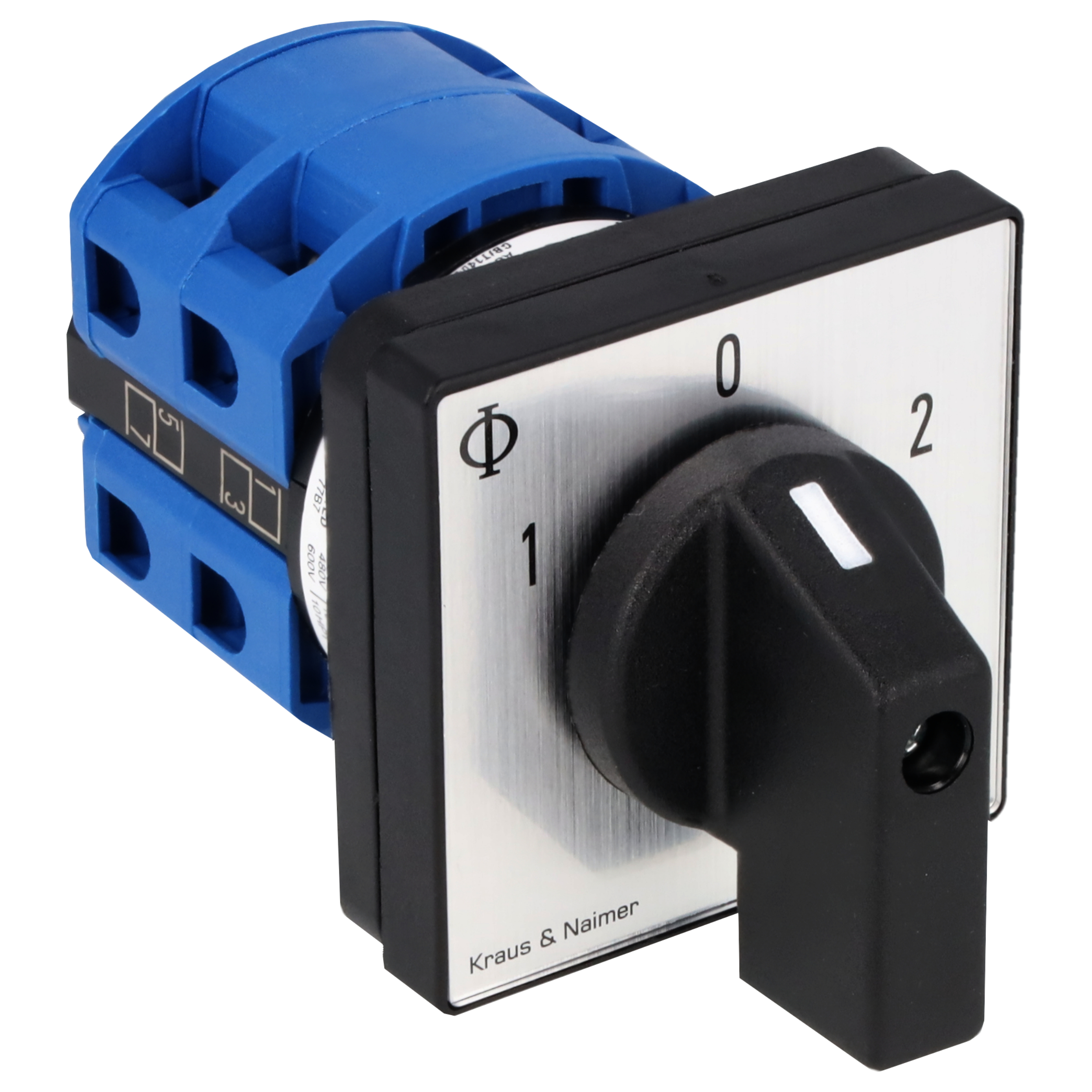 Umschalter m.0; 2-polig; 1-0-2; Fronteinbau 4-Loch