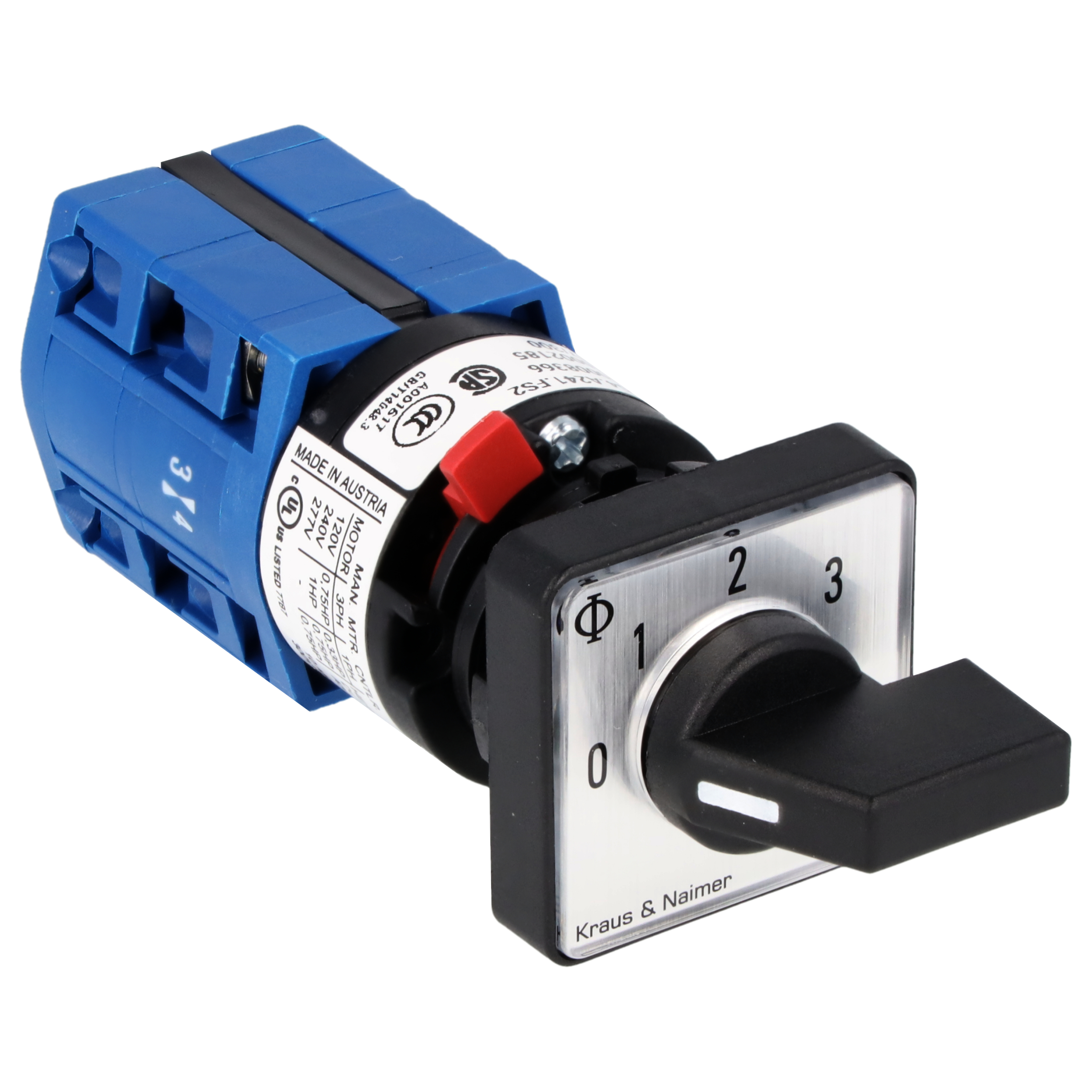 Stufenschalter 0-3; 1-polig; 0-1-2-3; Zentralbefestigung