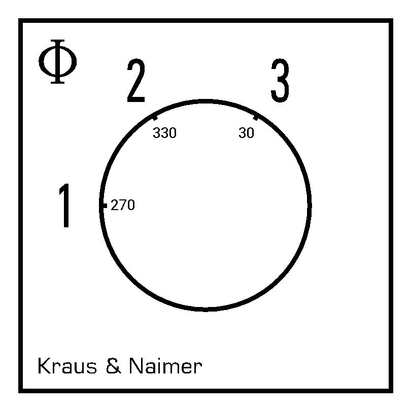 Schlüsselschalter; Stufenschalter 1-3; 1-polig; 1-2-3; Zentralbefestigung; Schlüsseleinrichtung