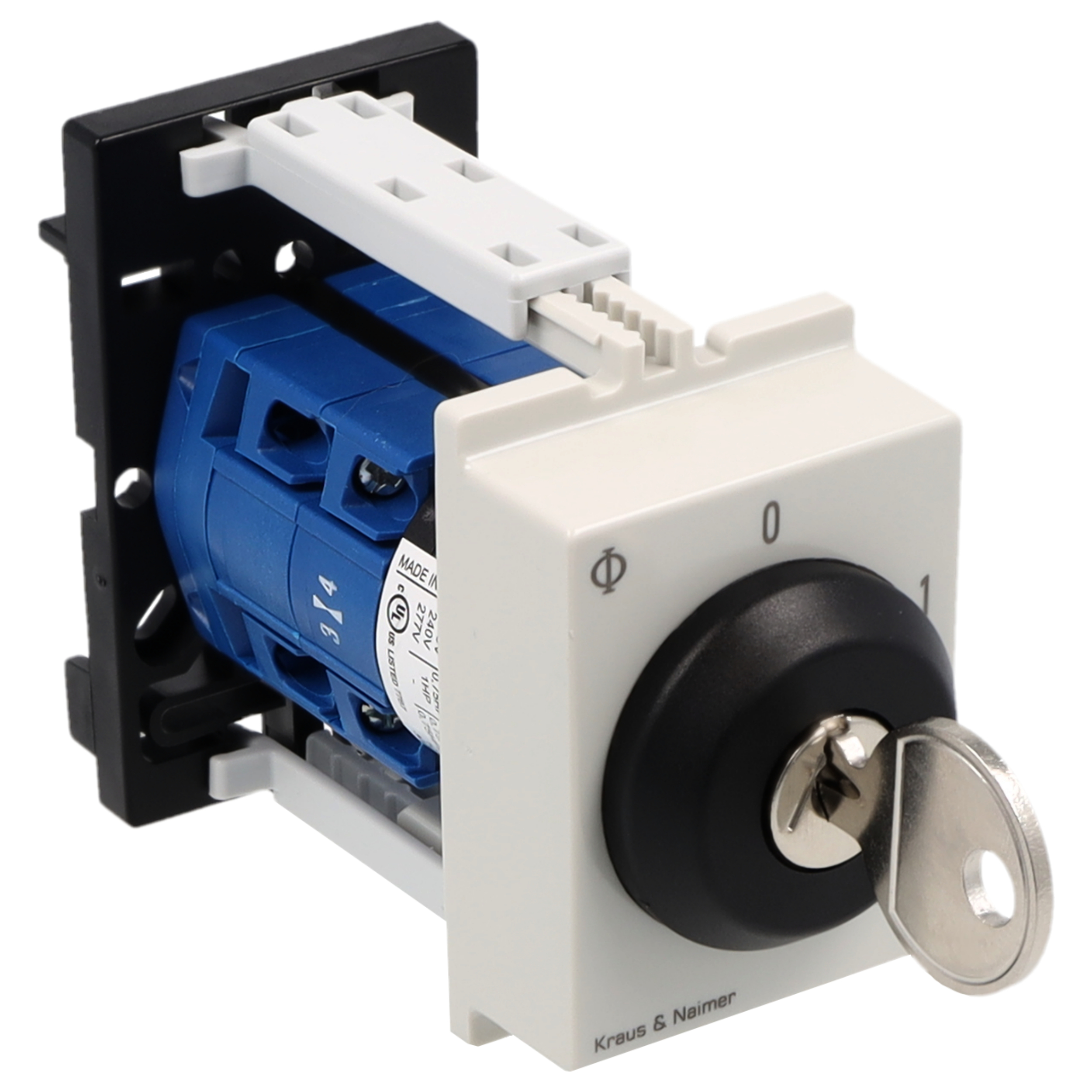 Key switch; ON/OFF switch; 4-pole; 0-1; DIN rail mounting; Key-Lock Device