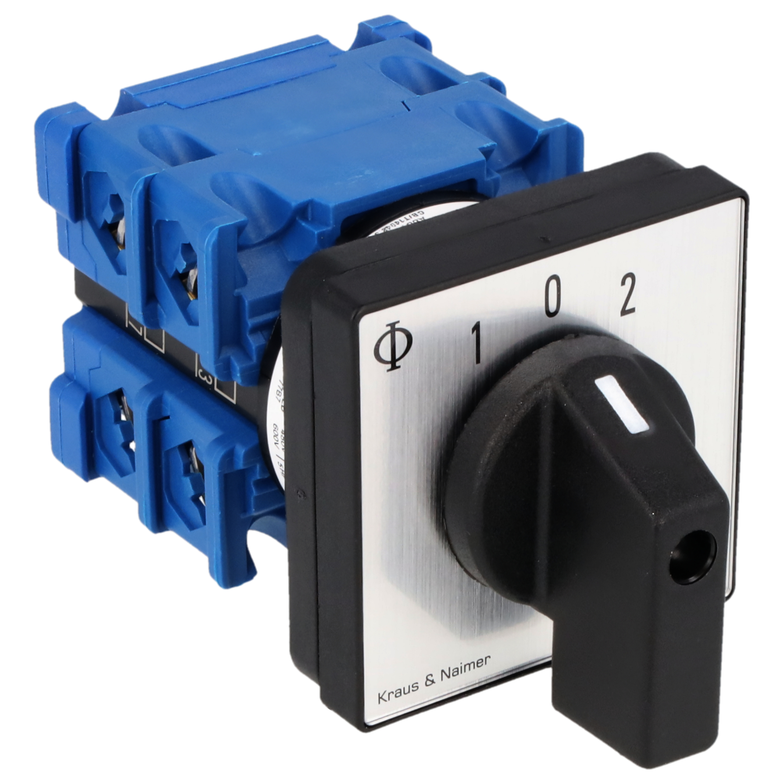 Umschalter m.0, RZ; 2-polig; 1-0-1; Fronteinbau 4-Loch