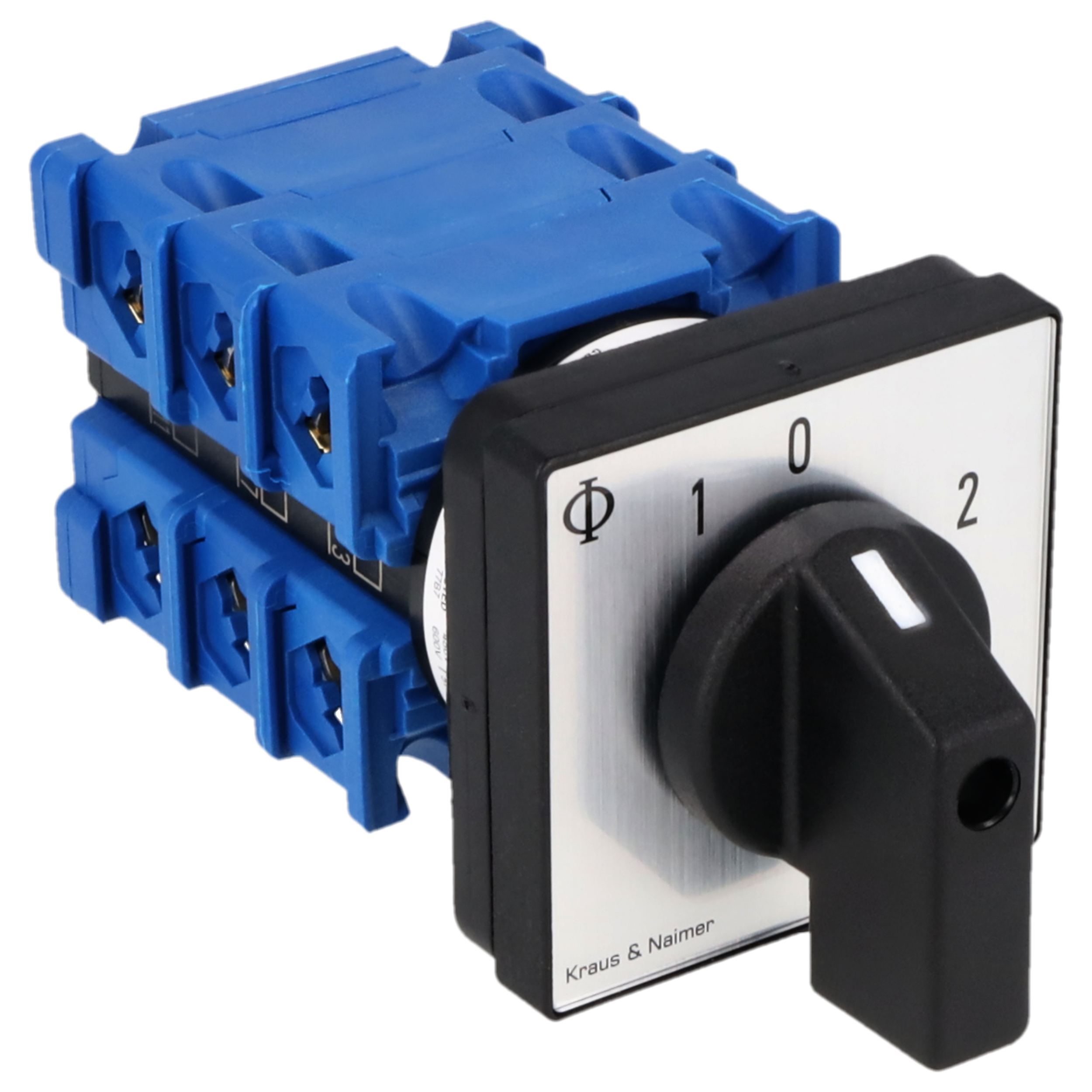 Changeover switch 1>0-2; 3-pole; 1-0-2; Panel mounting 4-hole