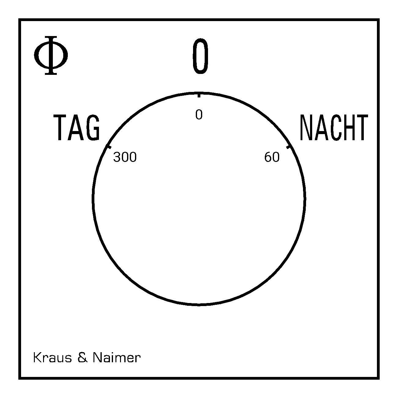 Umschalter m.0; 1-polig; TAG-0-NACHT; Fronteinbau 4-Loch