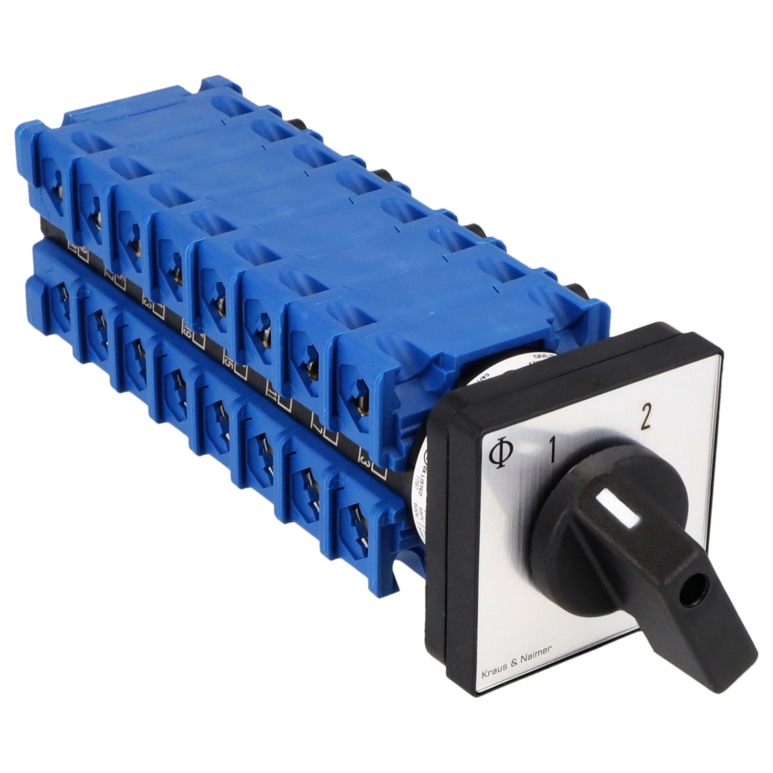 Schalter; 8-polig; 1-2; Fronteinbau 4-Loch