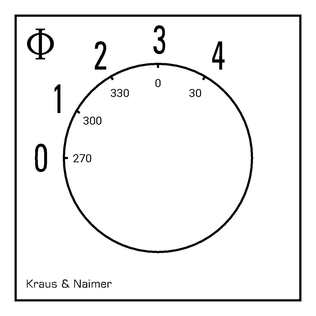 Stufenschalter 0-4; 1-polig; 0->4; Zentralbefestigung