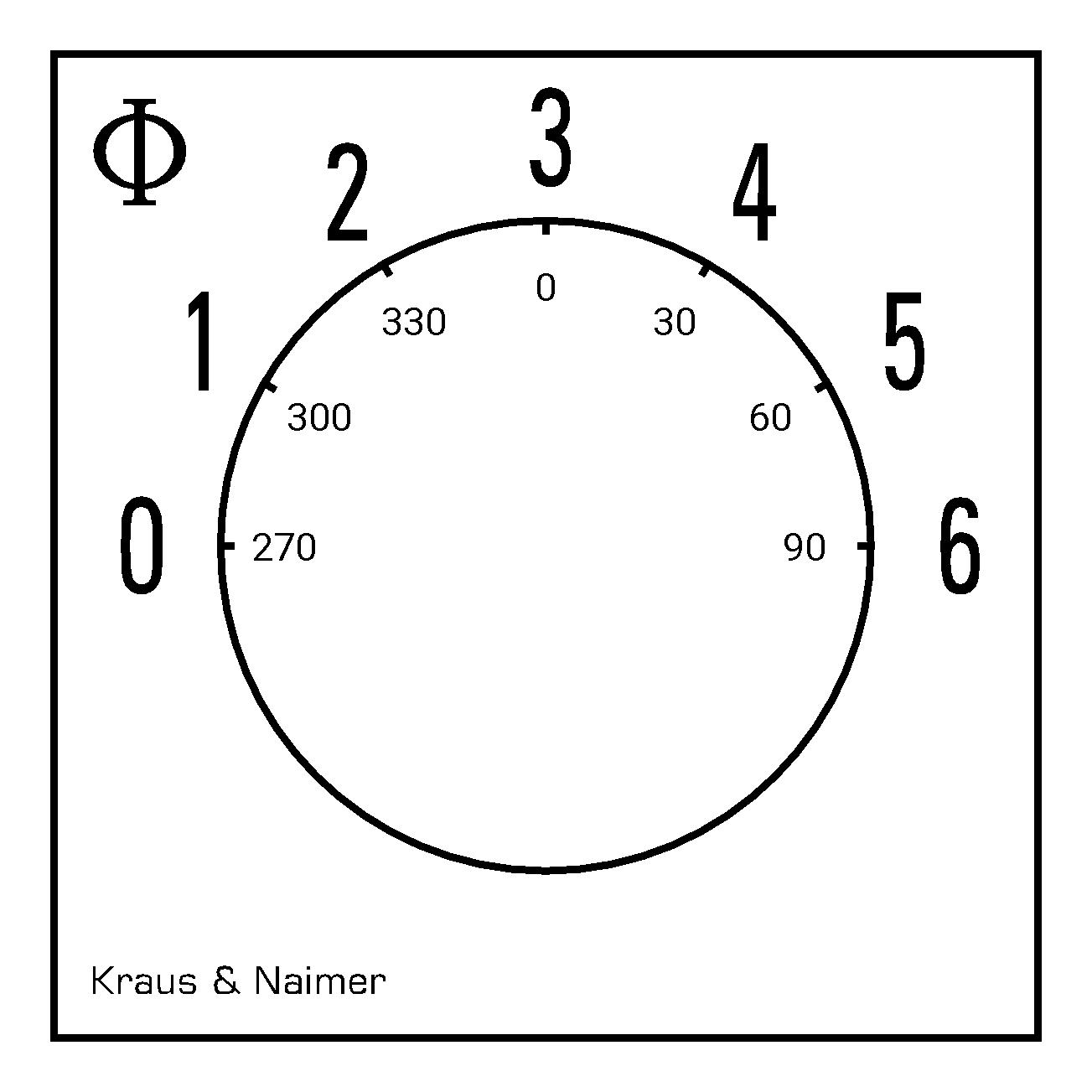 Stufenschalter 0-6; 1-polig; 0->6; Zentralbefestigung