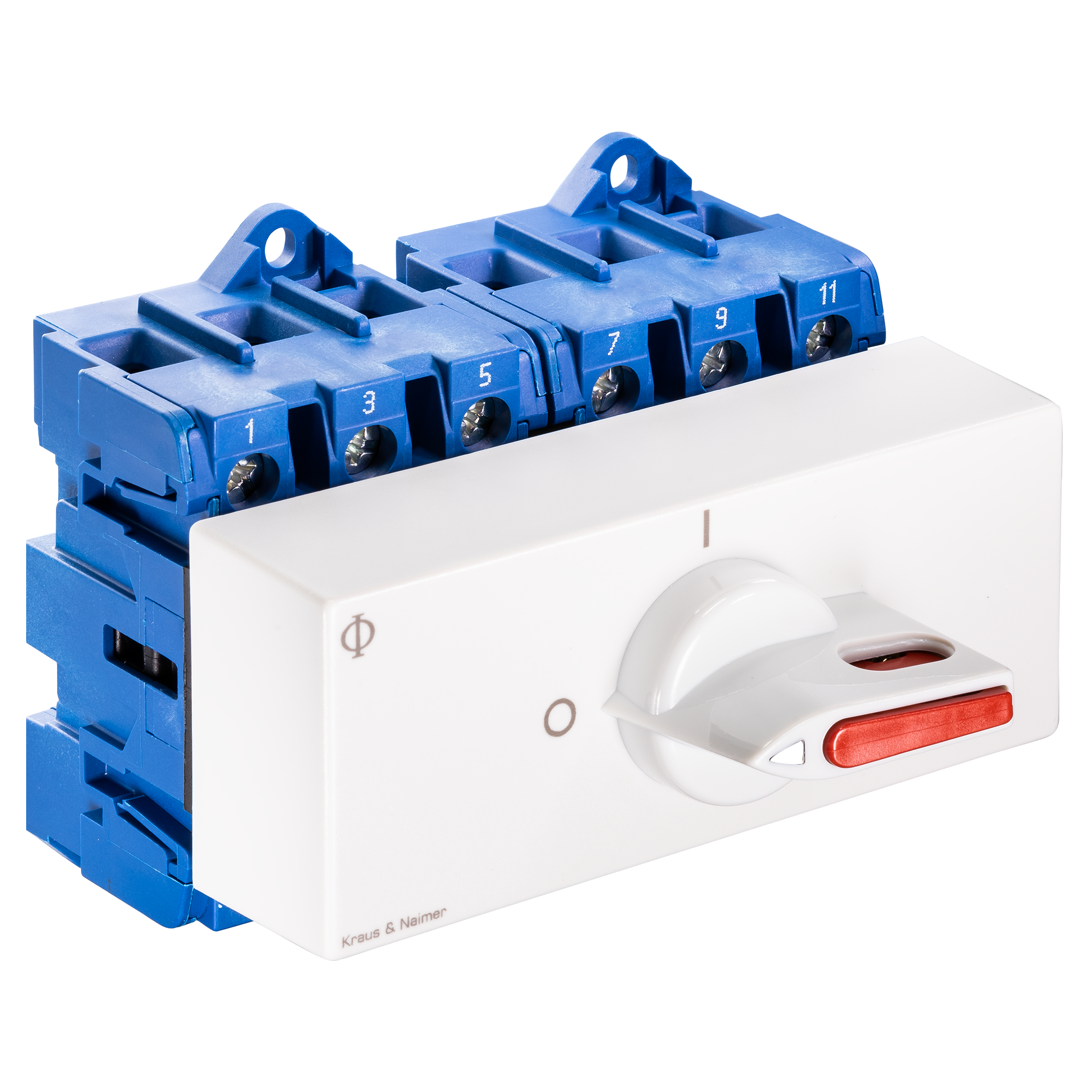 DC - Main switch; ON/OFF switch; 6-pole; 0-I; Base mounting/DIN rail mounting; Padlock Device; electric gray, locking bar flag red