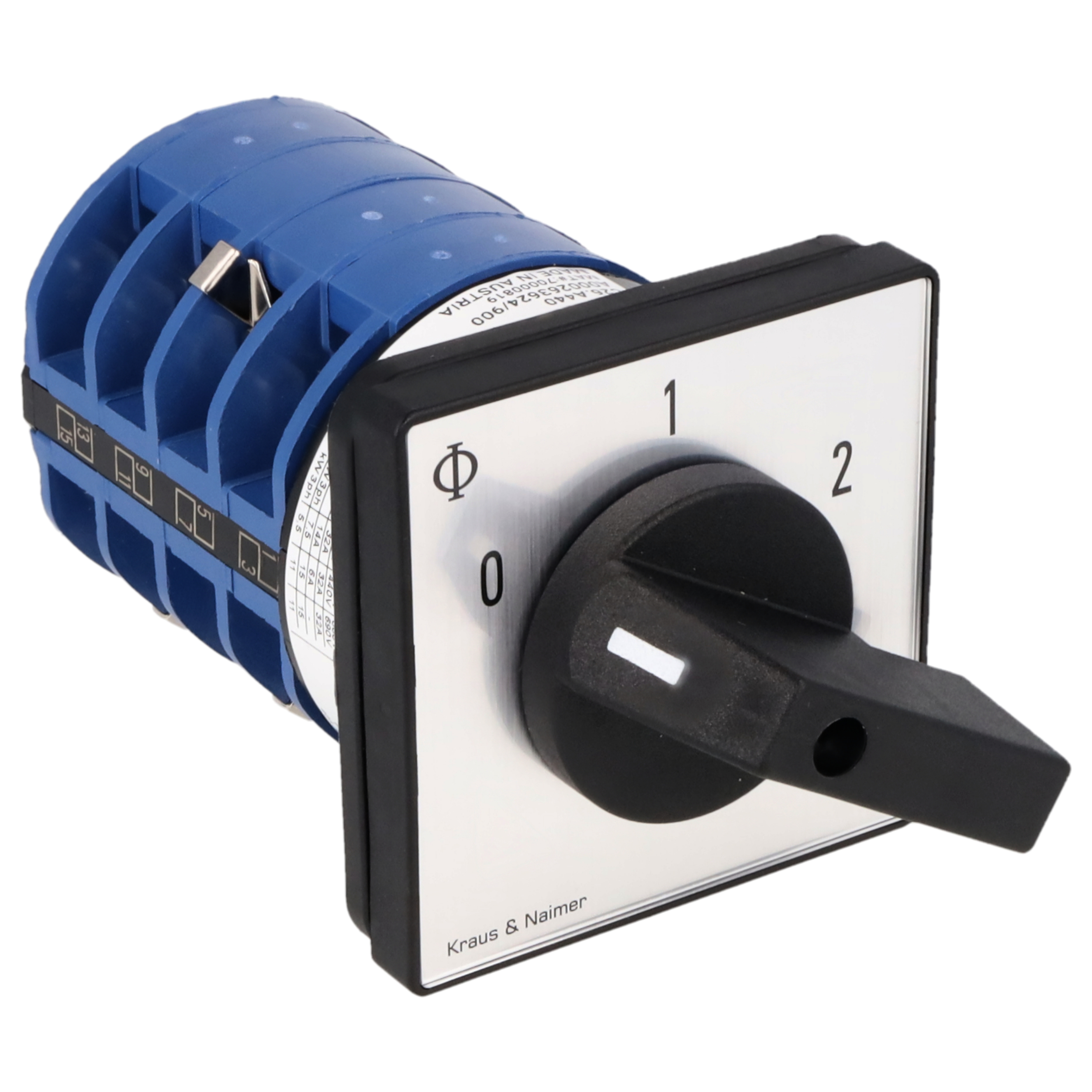 Dahlanderschalter; 0-1-2; Fronteinbau 4-Loch