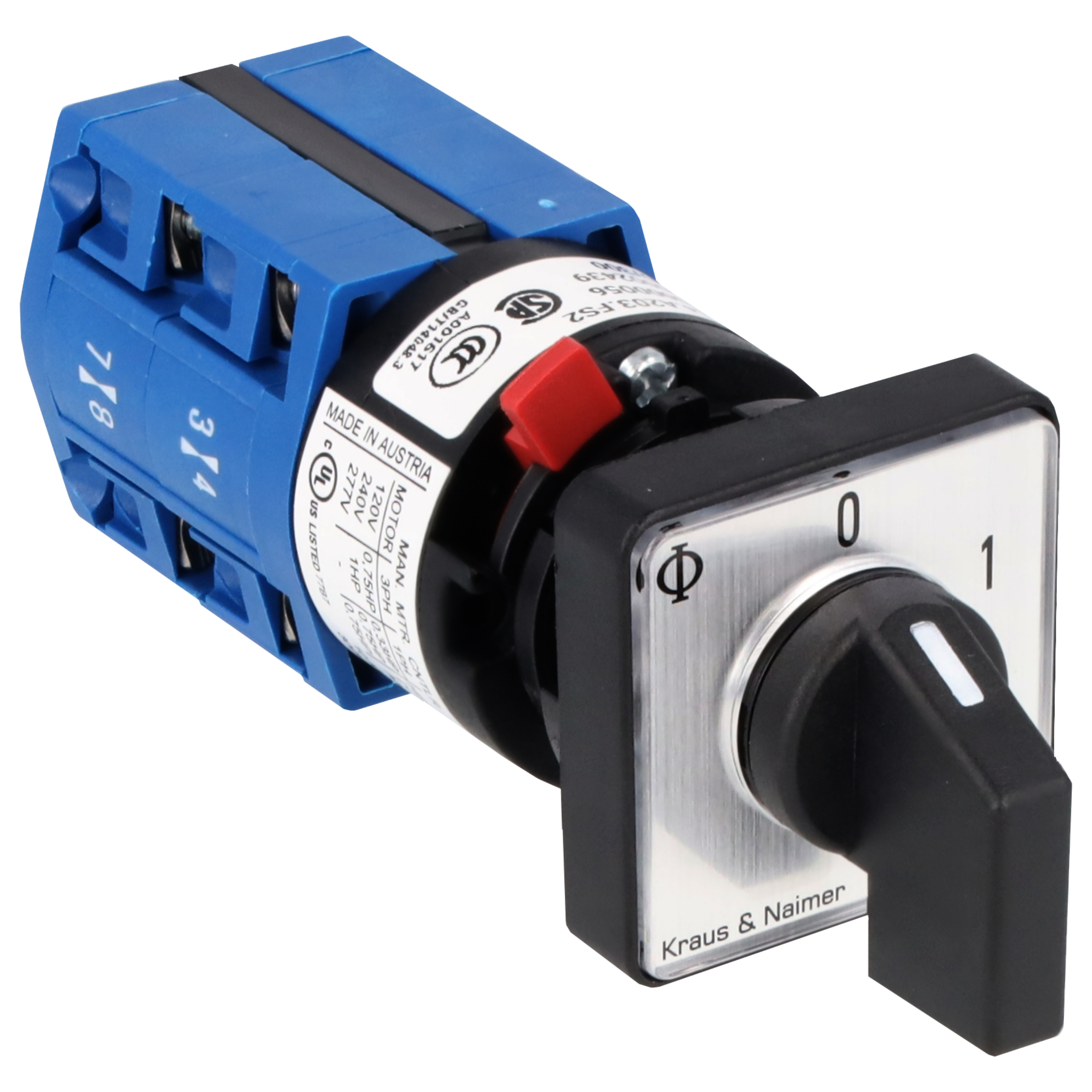 Changeover switch 1>0-2; 2-pole; 1-0-2; single hole mounting