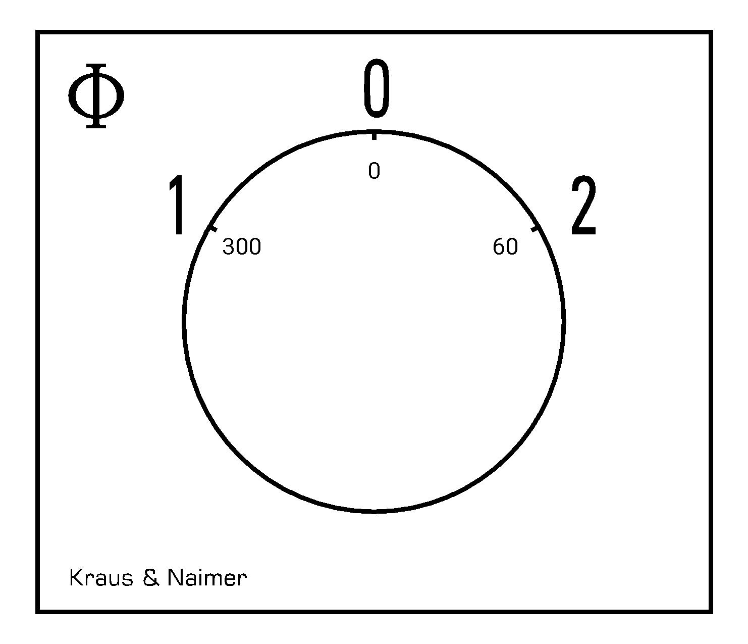 Umschalter m.0, galv.getr.; 4-polig; 1-0-2; Reiheneinbau