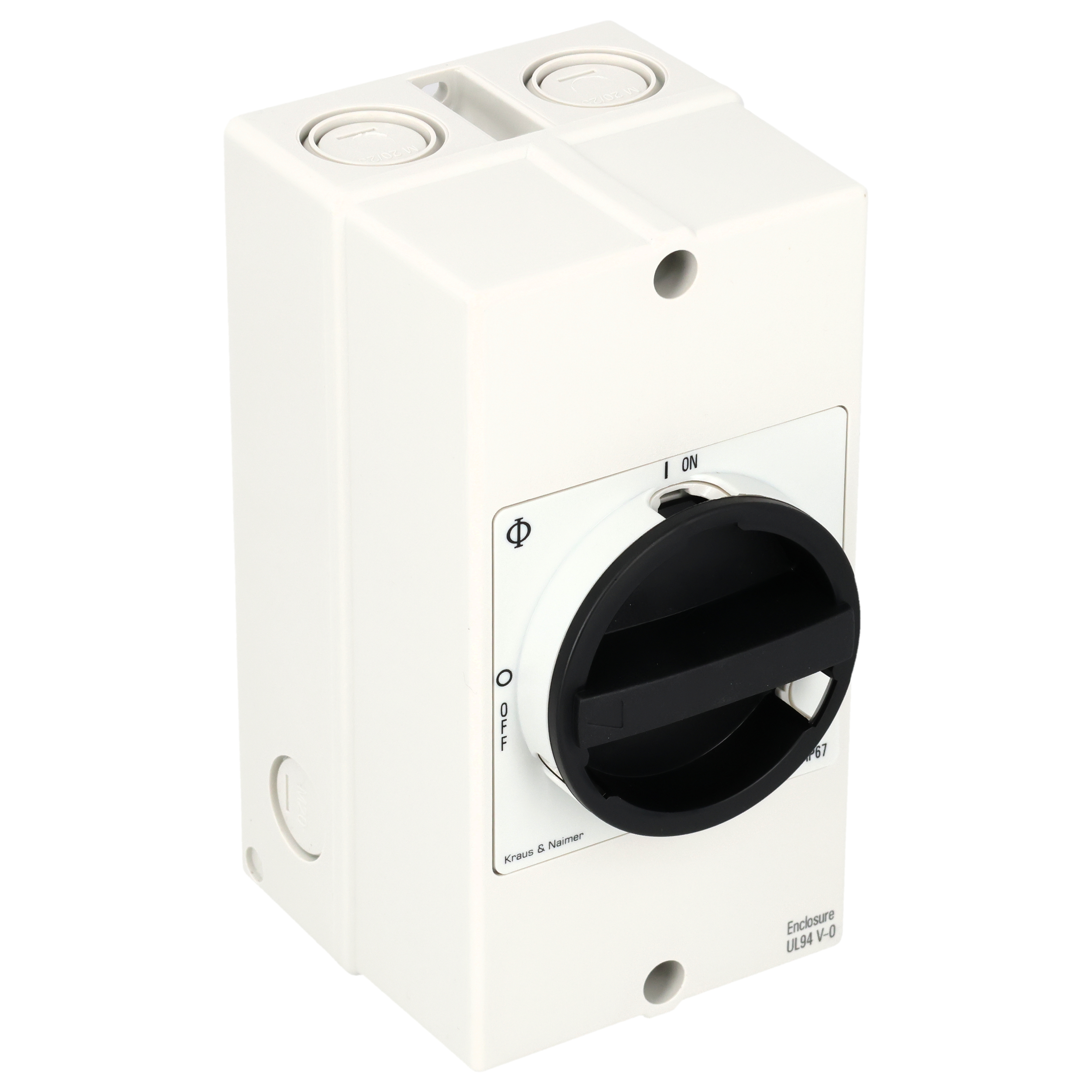 ON/OFF switch; 3-pole; 0OFF-ION; Plastic housing; Auxiliary Contact