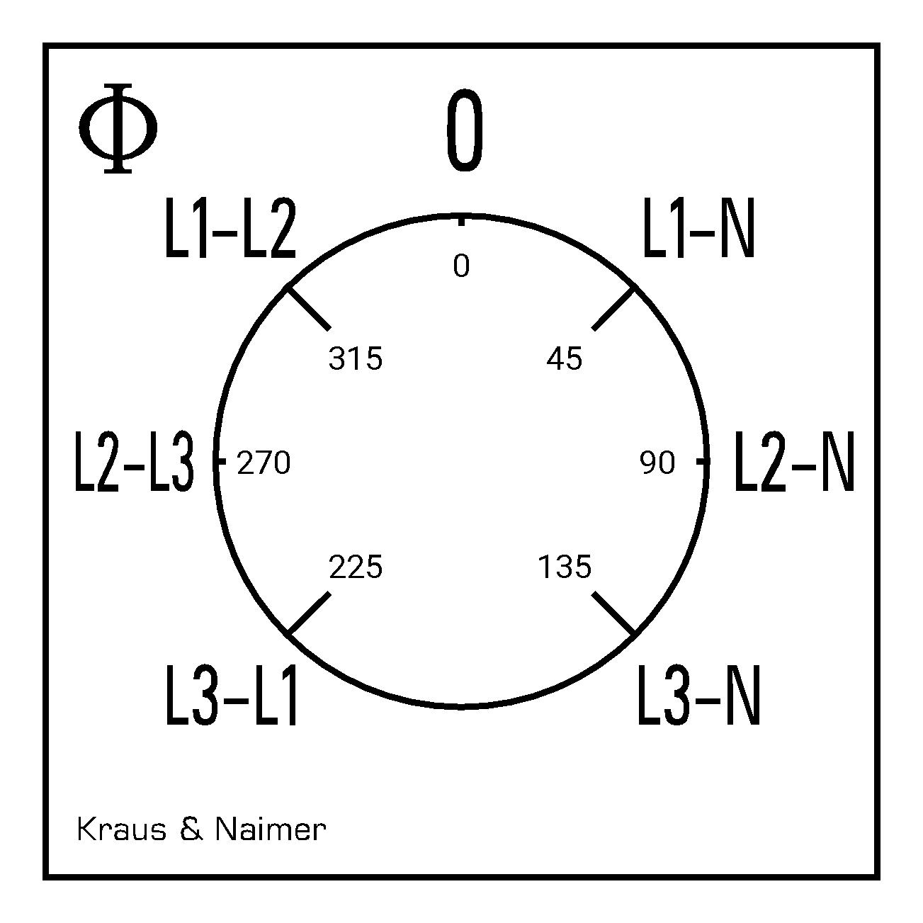 Voltmeter-Umschalter; Fronteinbau 4-Loch