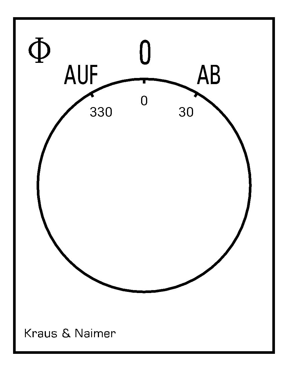 Changeover switch w. OFF, SR; 1-pole; AUF-0-AB; DIN rail mounting