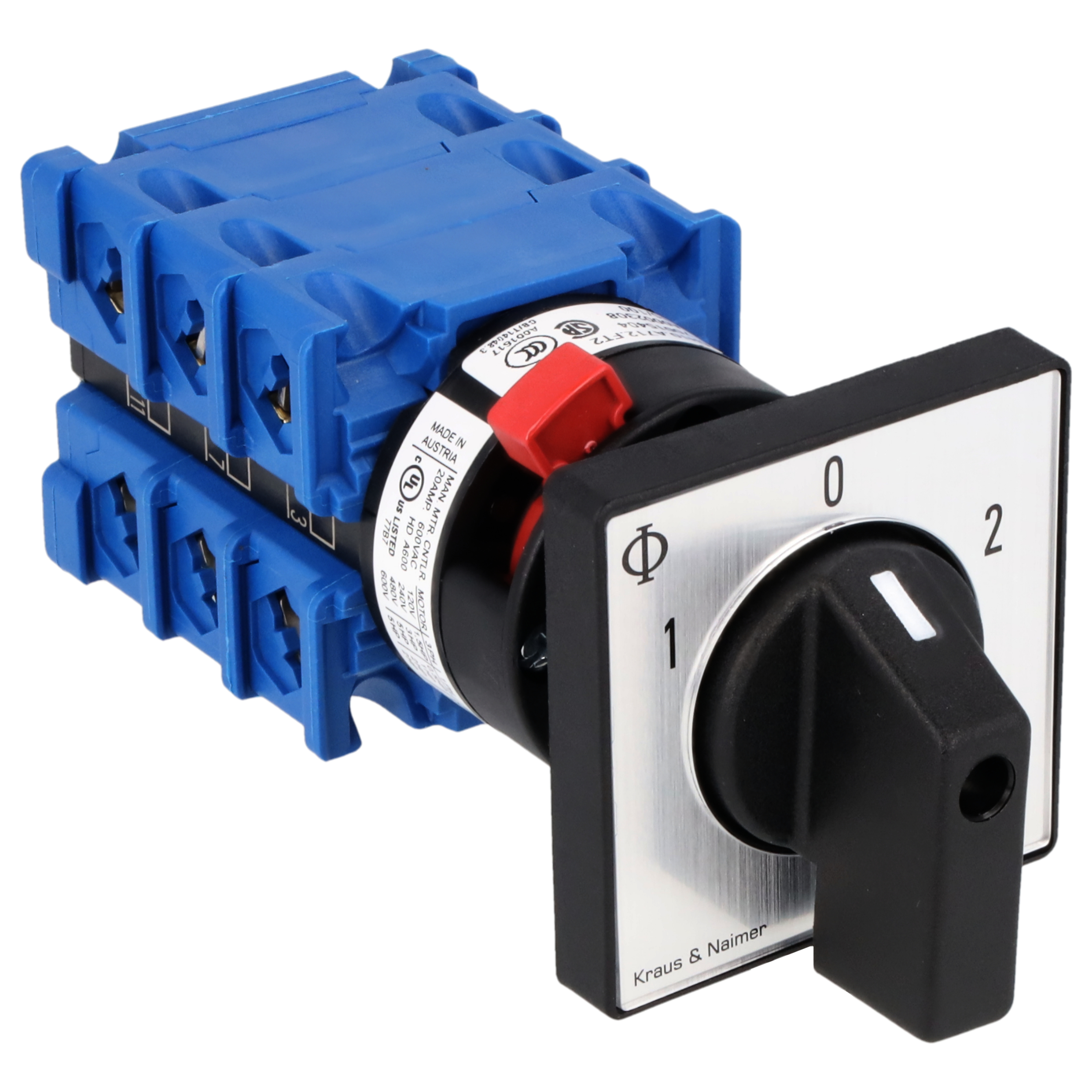 Umschalter m.0, galv.getr.; 3-polig; 1-0-2; Zentralbefestigung