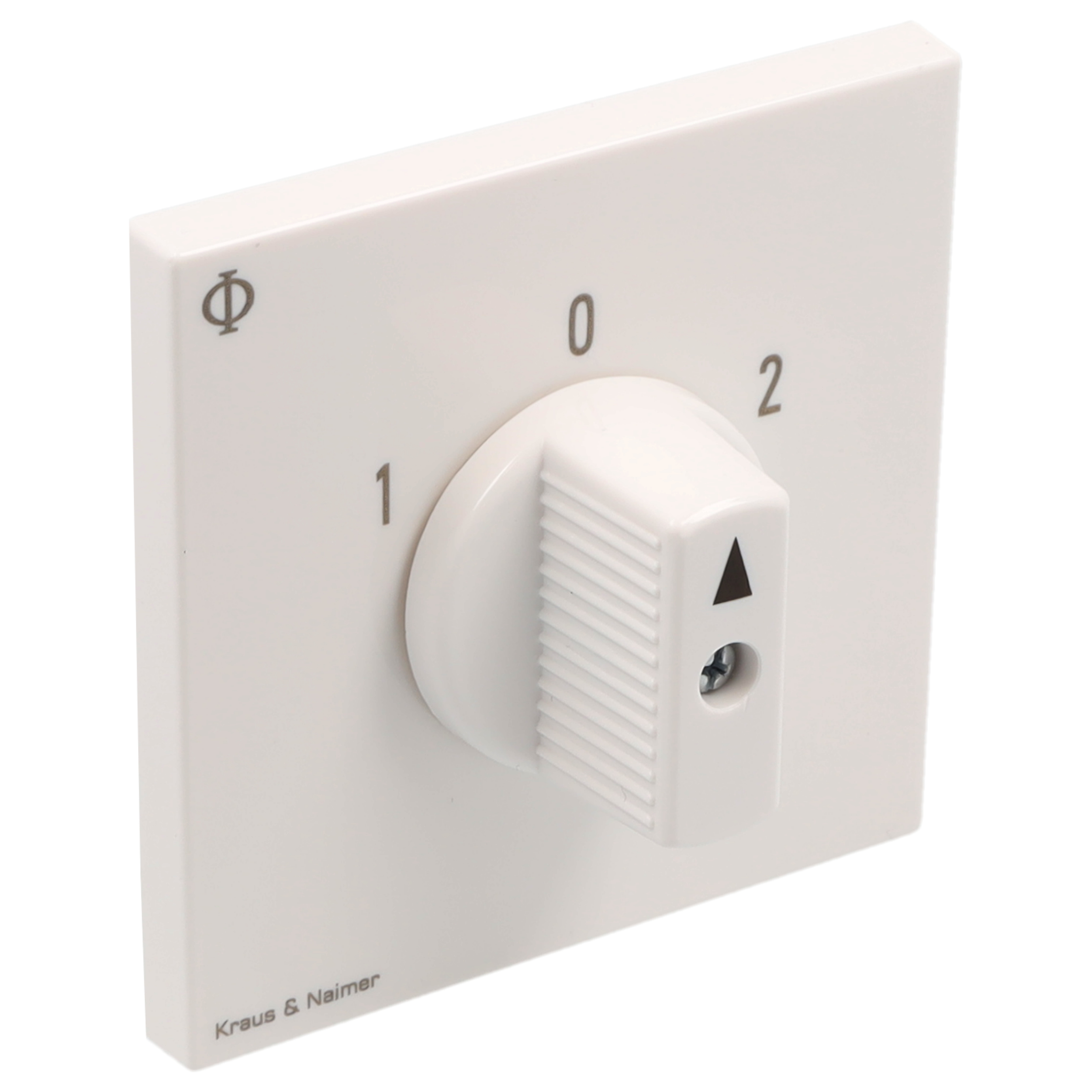 Changeover switch w. OFF; 2-pole; 1-0-2; Flush mounting